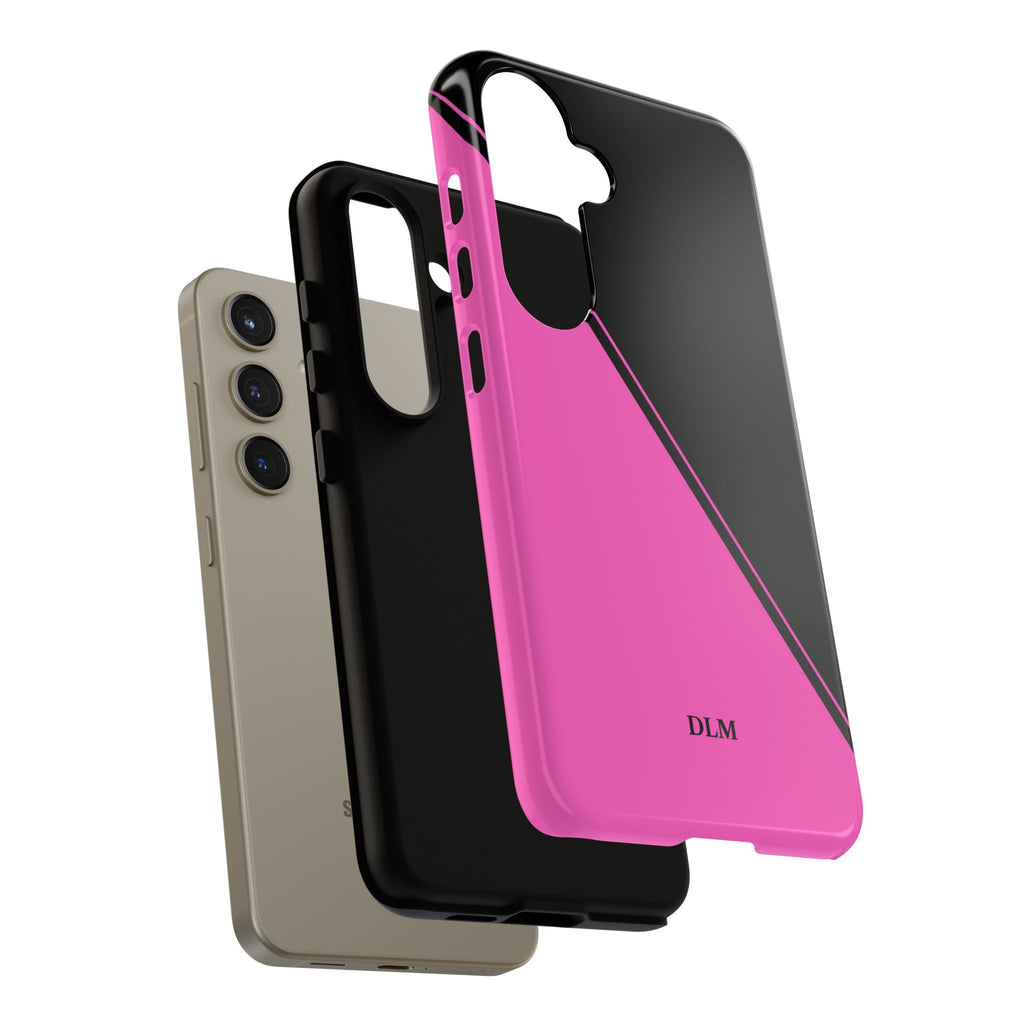 Pink/Black Two Tone Custom Initials Case