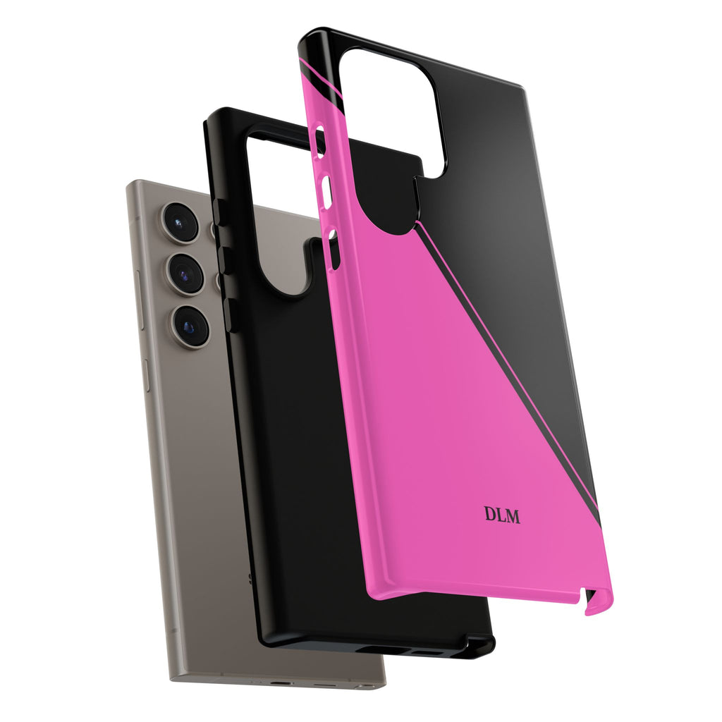 Pink/Black Two Tone Custom Initials Case