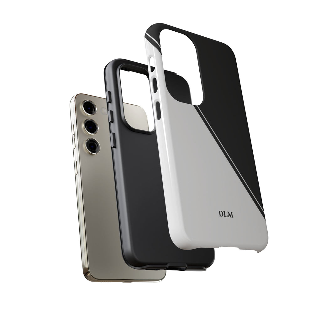 White/Black Two Tone Custom Initials Case