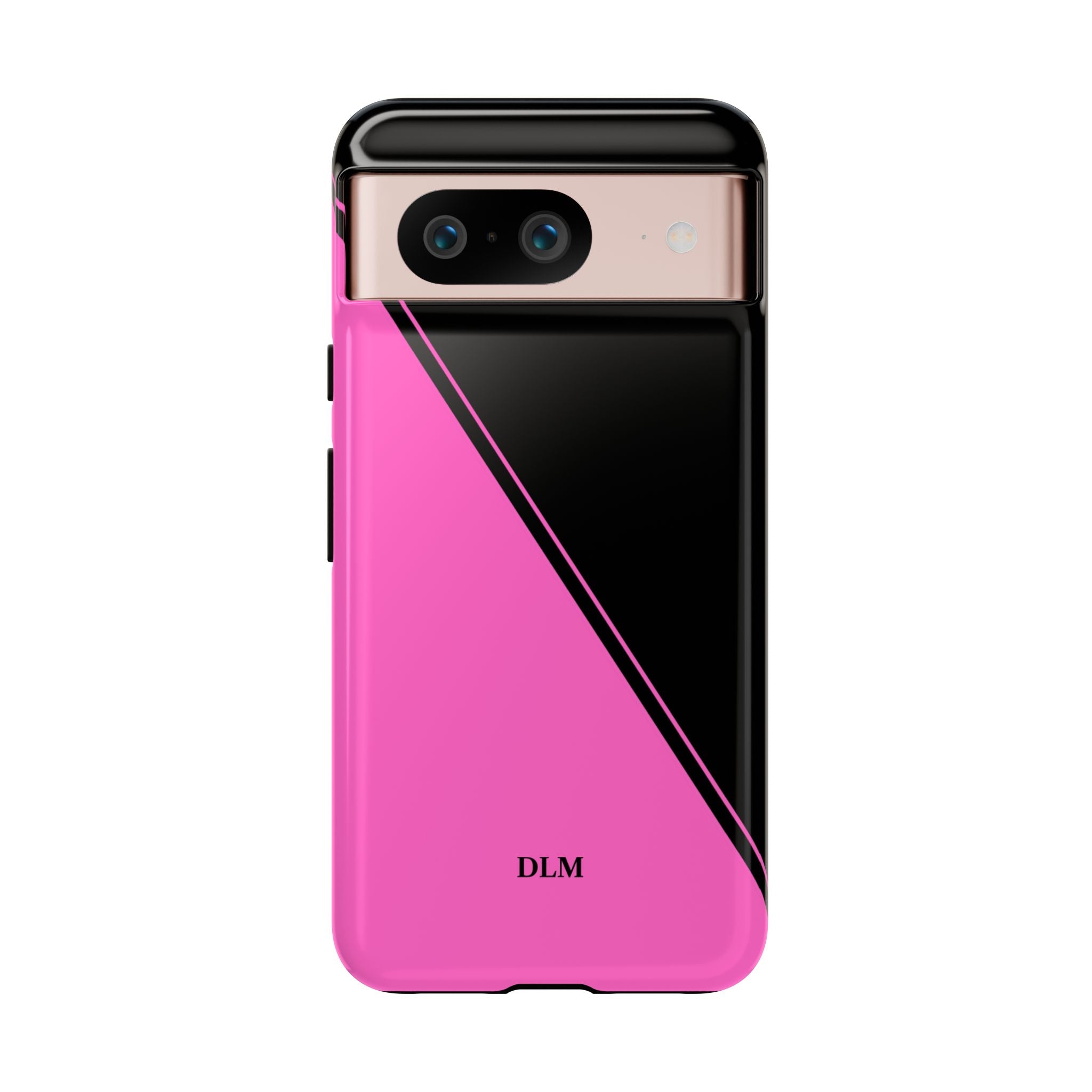 Pink/Black Two Tone Custom Initials Case