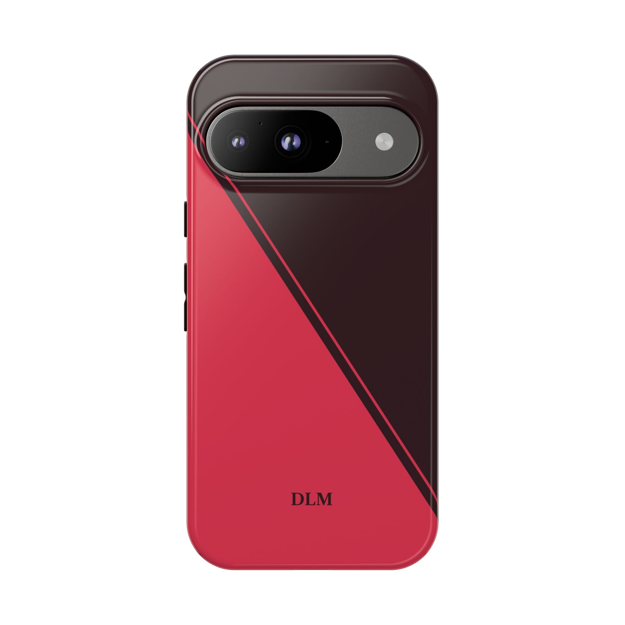 Red/Brown Two Tone Custom Initials Case