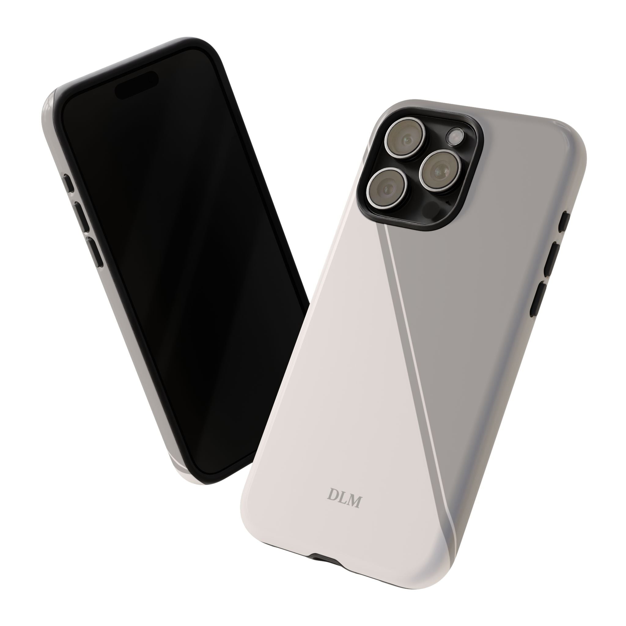 Grey Two Tone Case Custom Initials Case