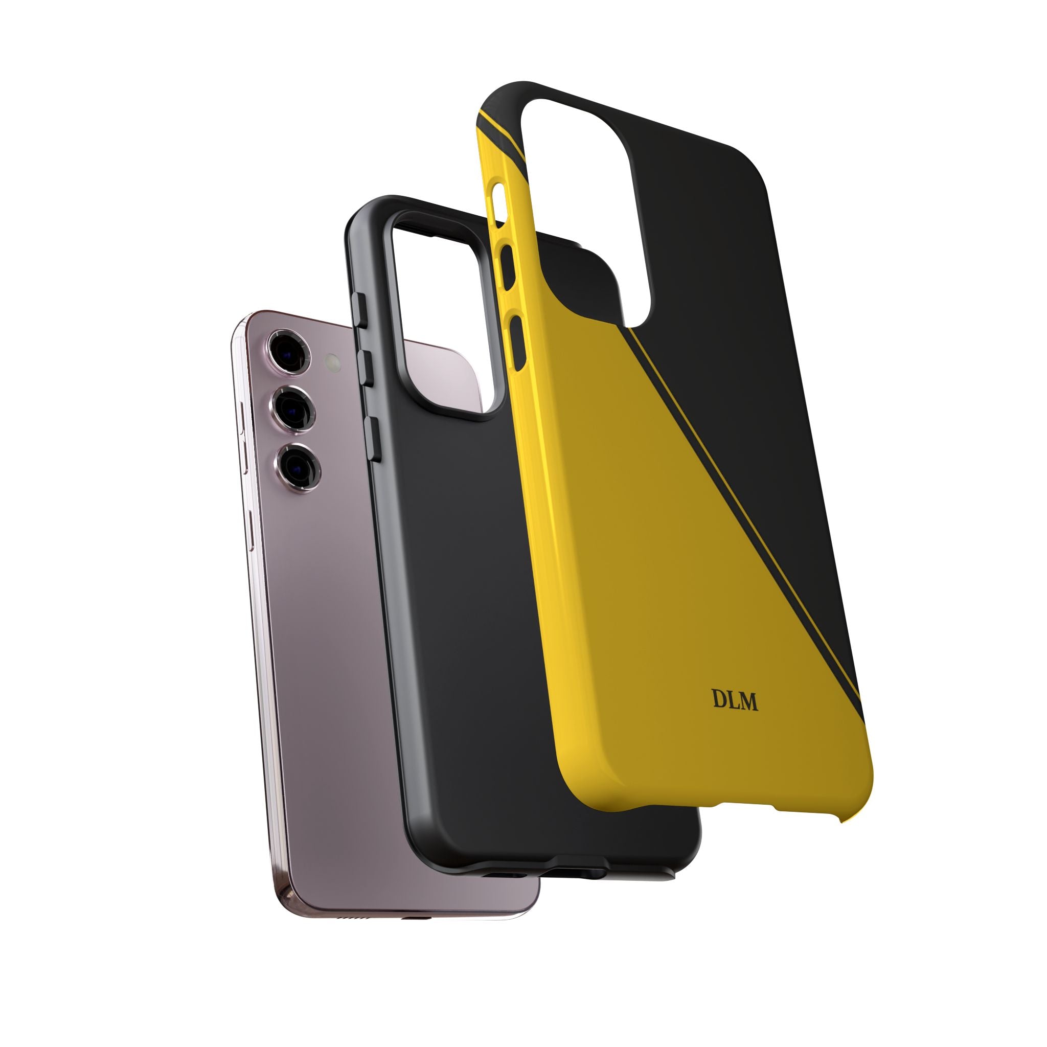 Yellow/Black Two Tone Custom Initials Case