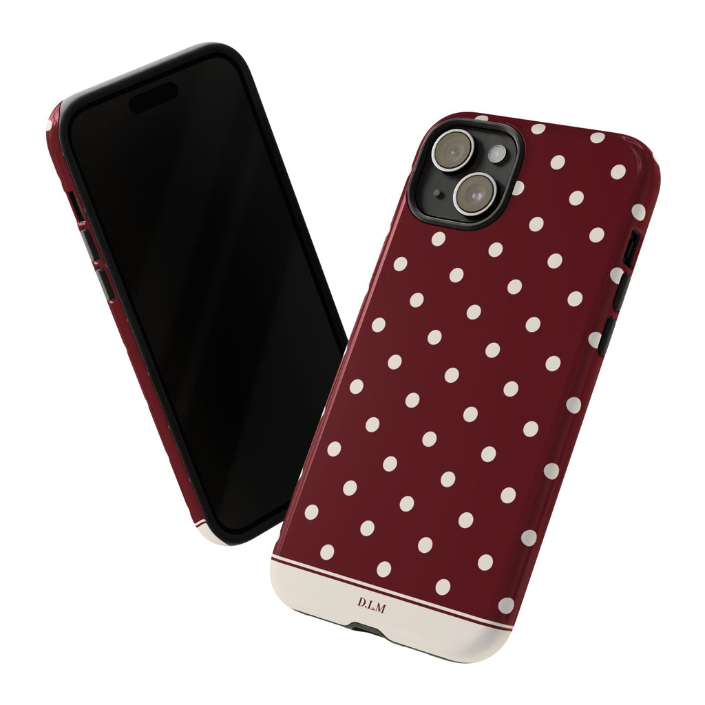 Cranberry Cream Personalised Polka Dot Case