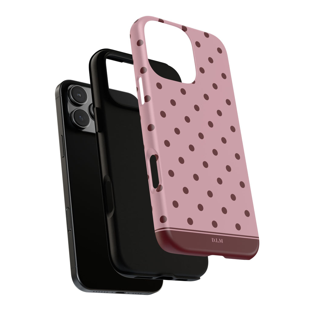 Berry Blush Personalised Polka Dot Case