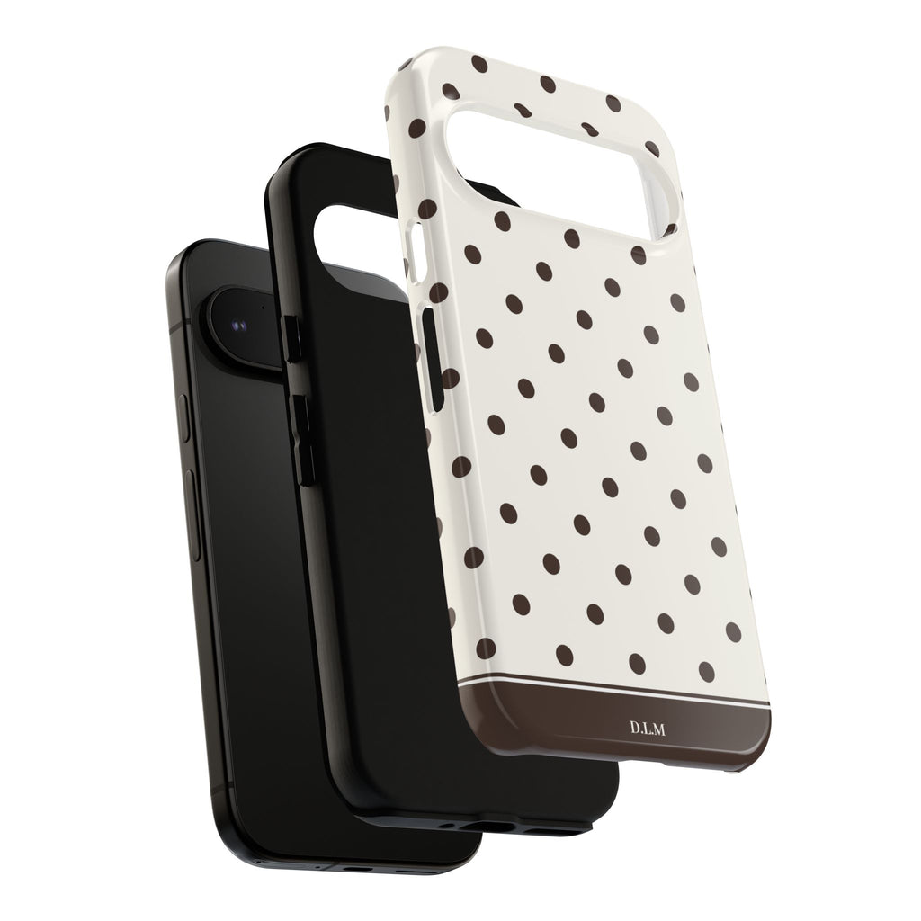 Creamy Mocha Personalised Polka Dot Case