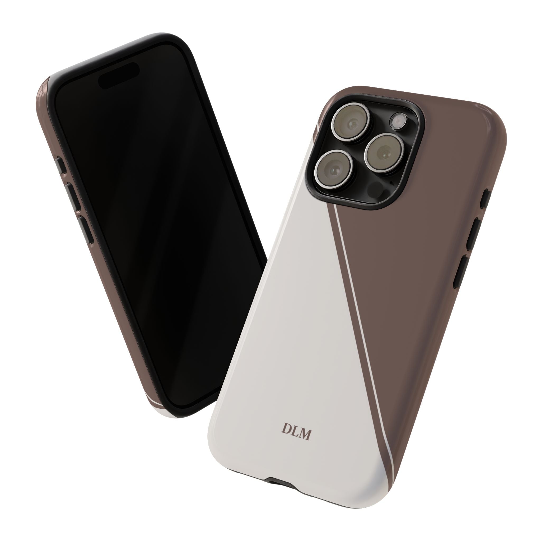 Brown/Cream Two Tone Custom Initials Case