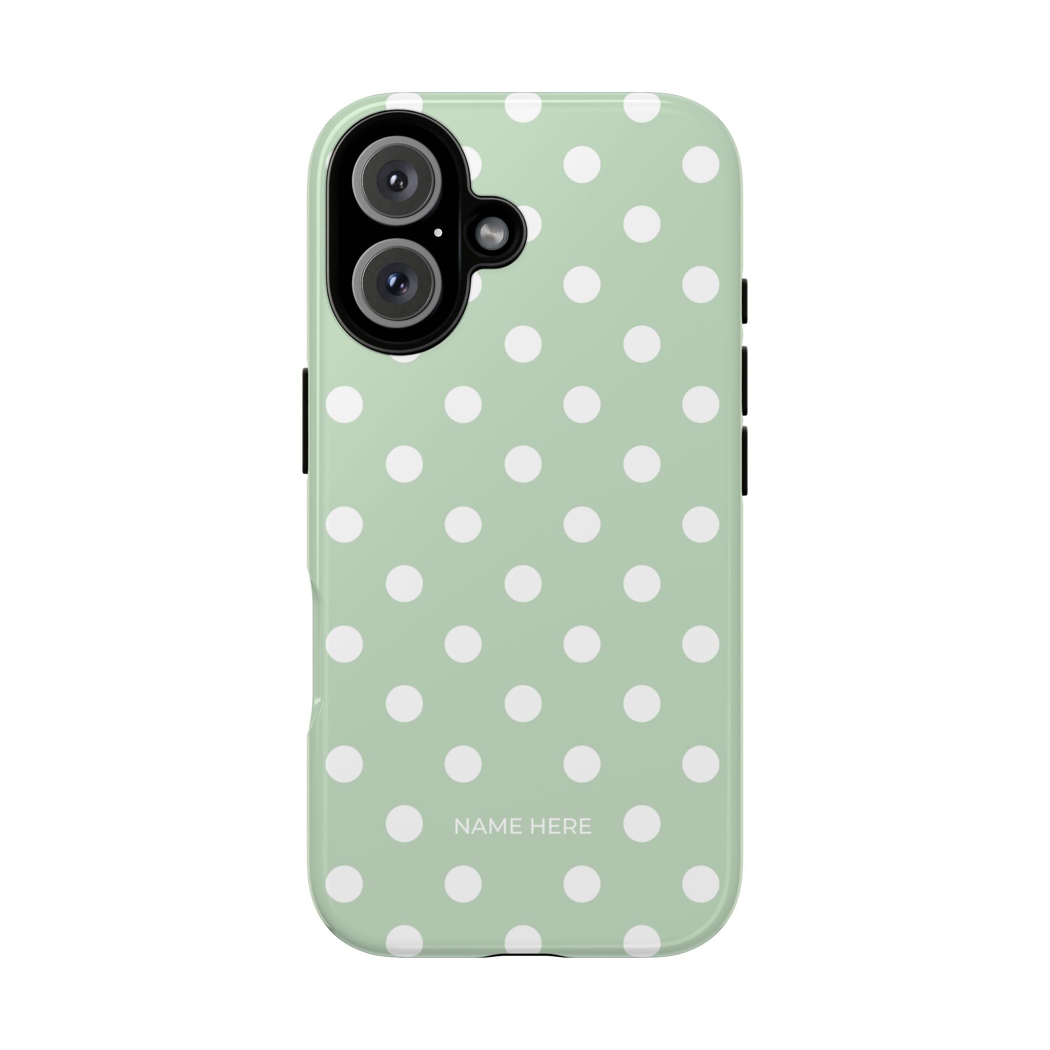 Green & White Polka Dot Customisable Case