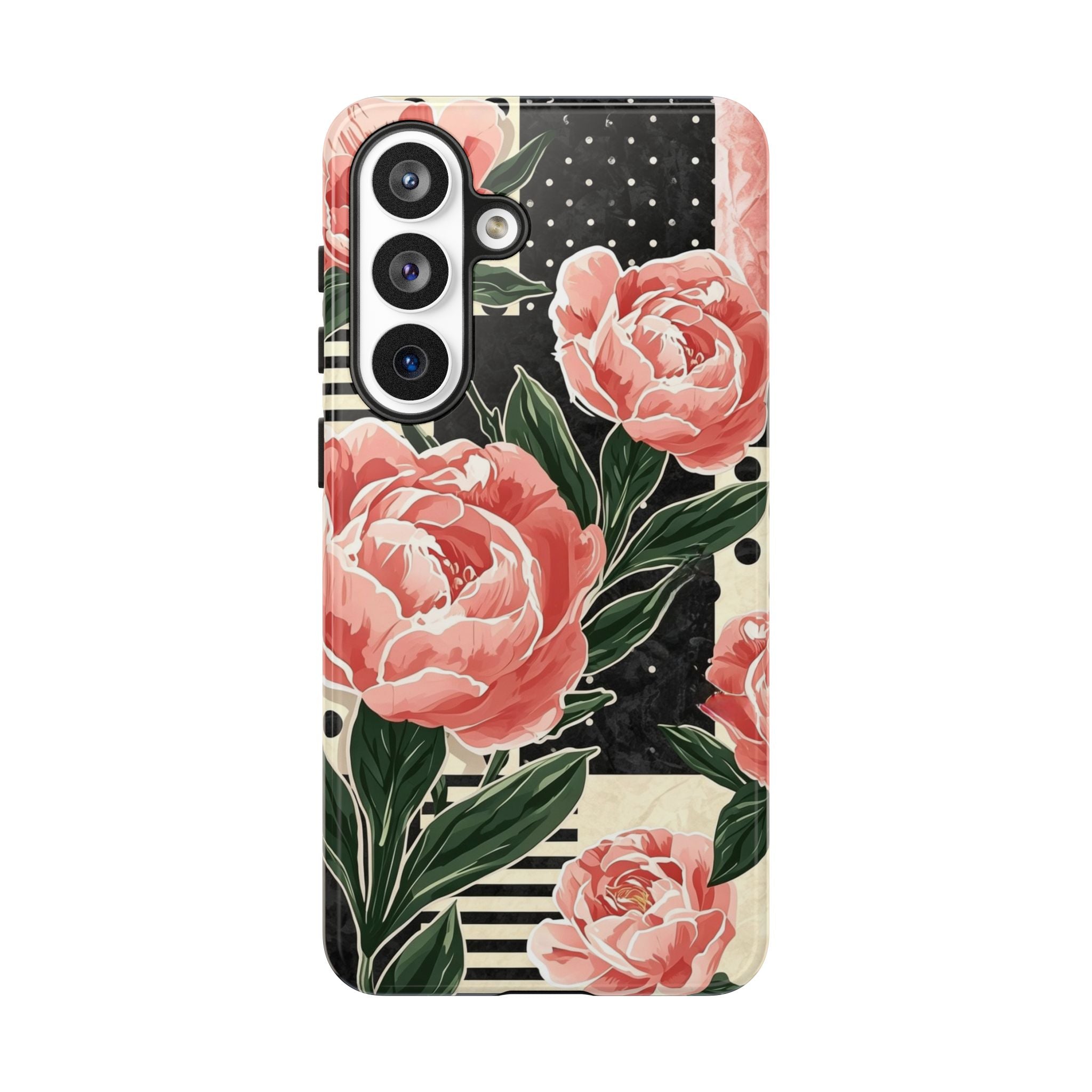 Pink Peony Stripes & Polka Dots