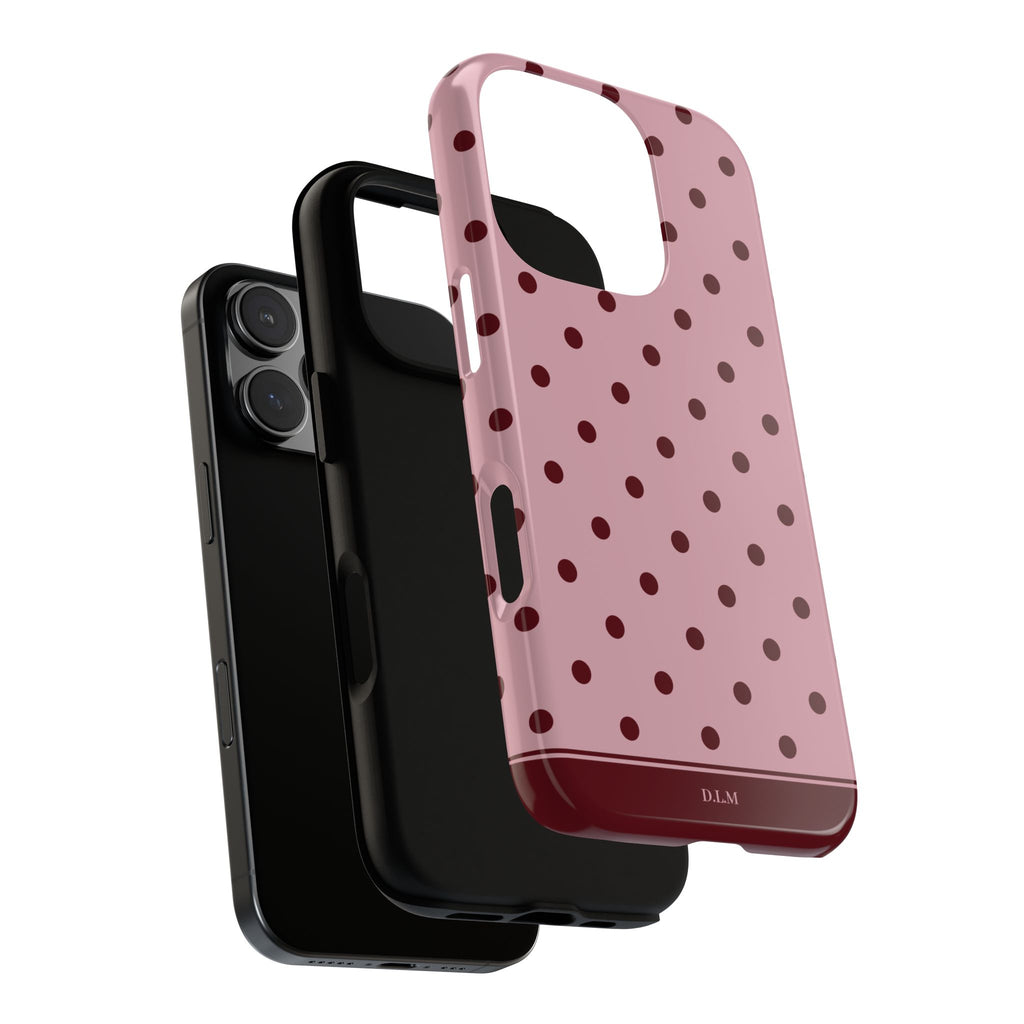 Berry Blush Personalised Polka Dot Case