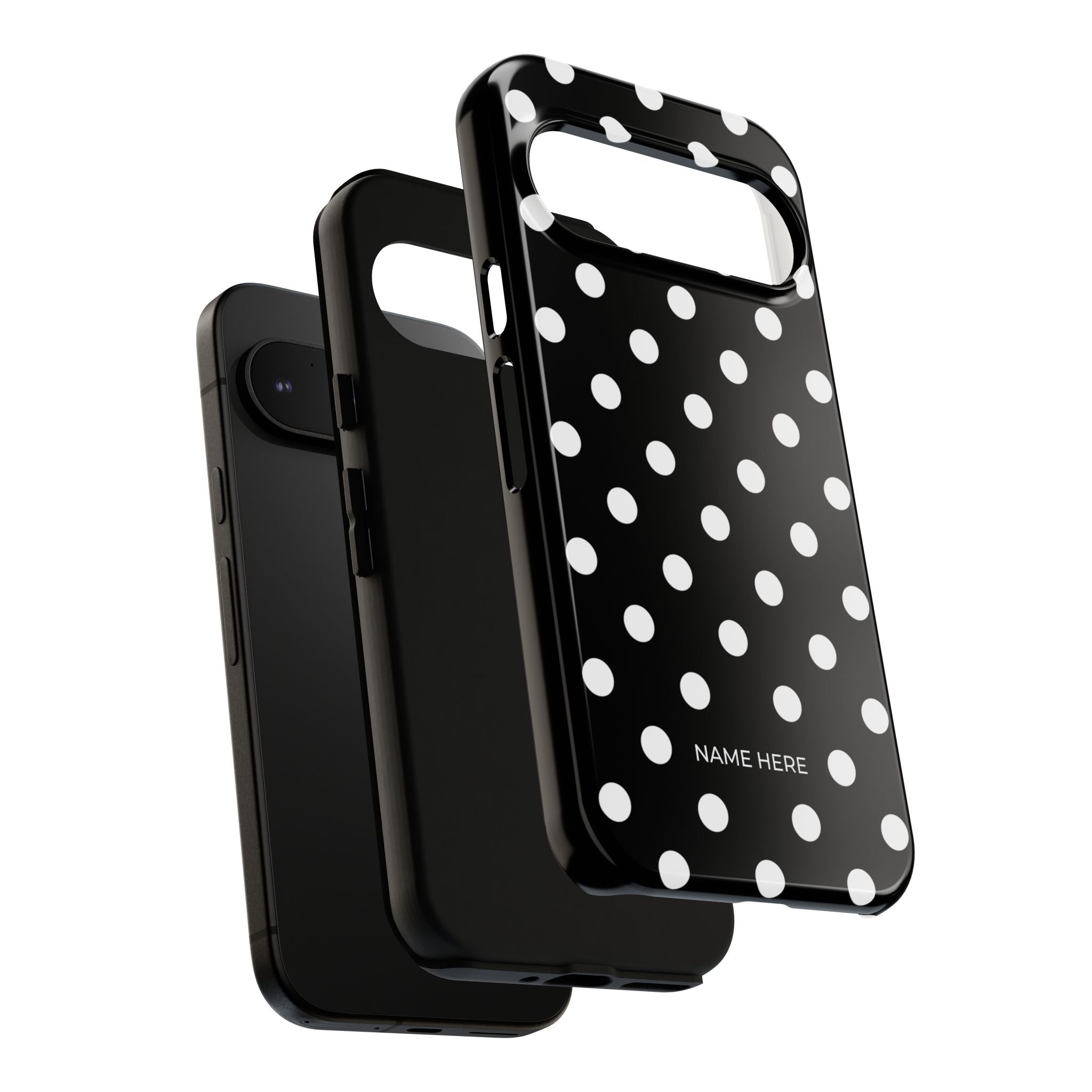 Black & White PolkaDot Customisable Case