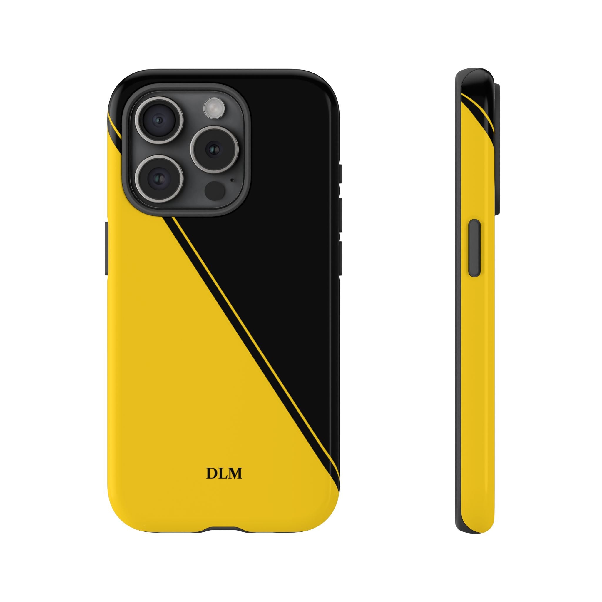 Yellow/Black Two Tone Custom Initials Case