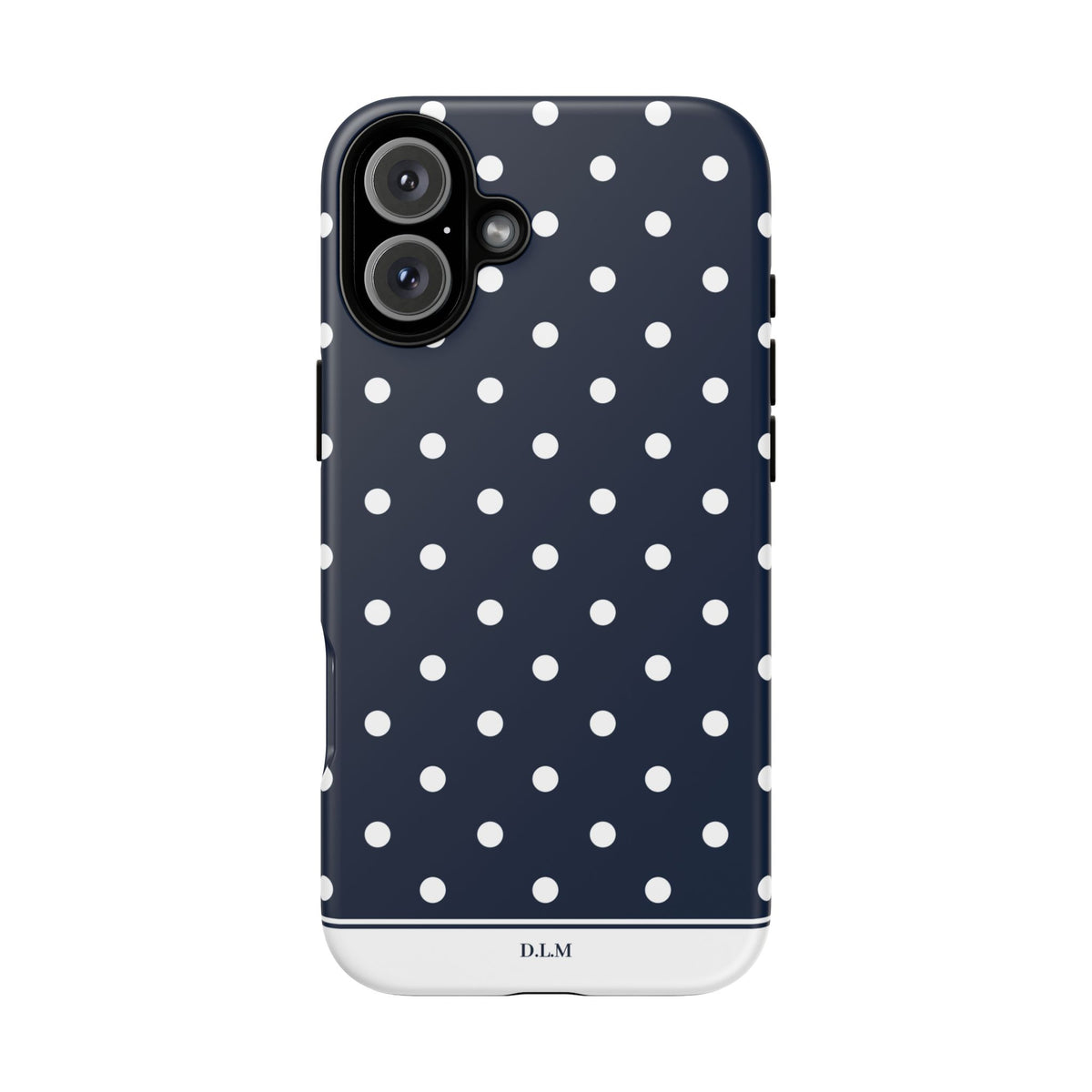Navy Pearl Personalised Polka Dot Case