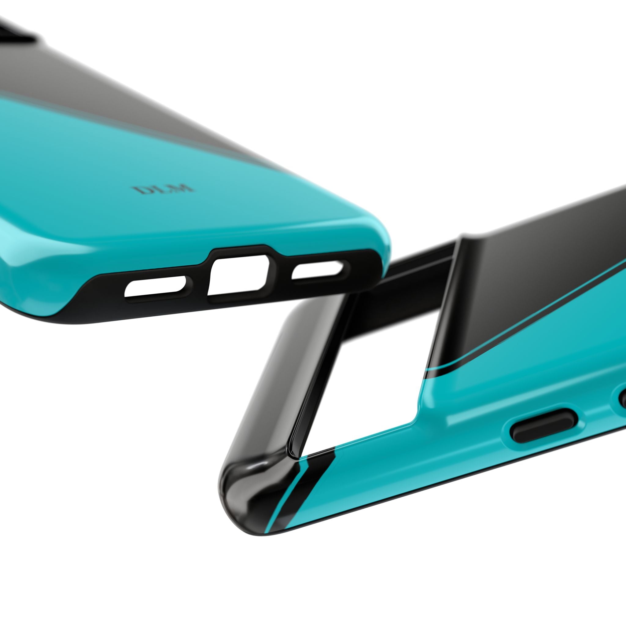 Tiffany/Black Two Tone Custom Initials Case