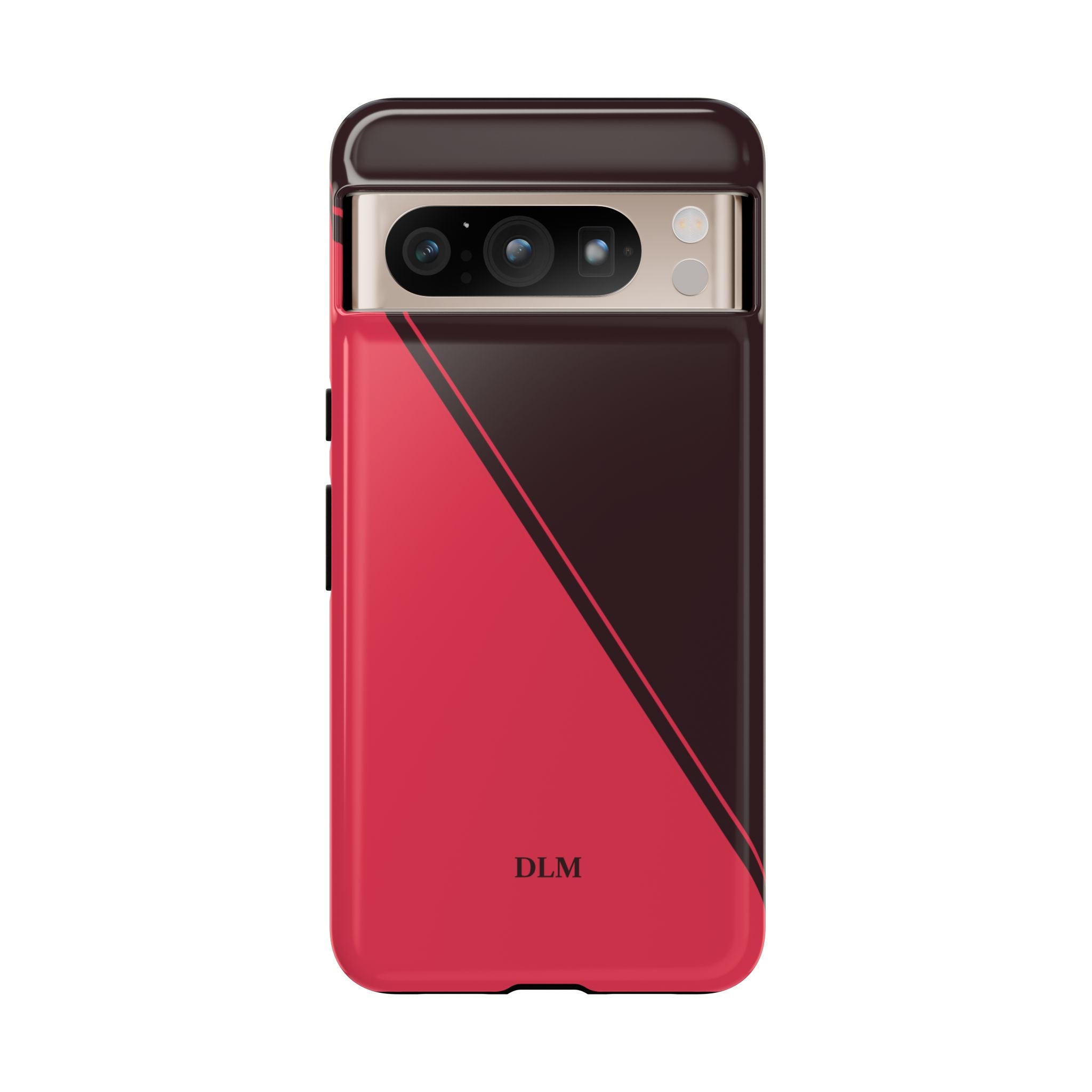 Red/Brown Two Tone Custom Initials Case