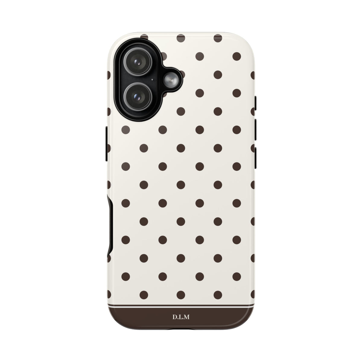 Creamy Mocha Personalised Polka Dot Case