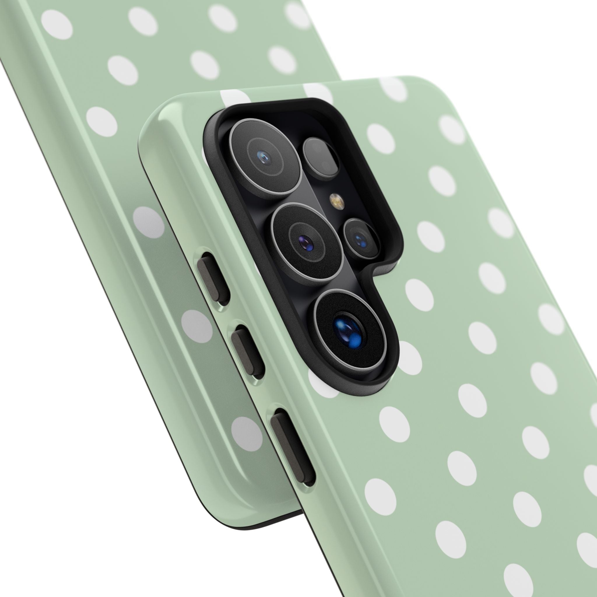 Green & White Polka Dot Customisable Case