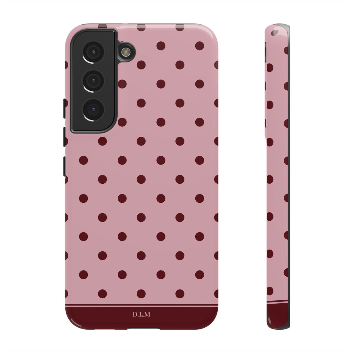 Berry Blush Personalised Polka Dot Case