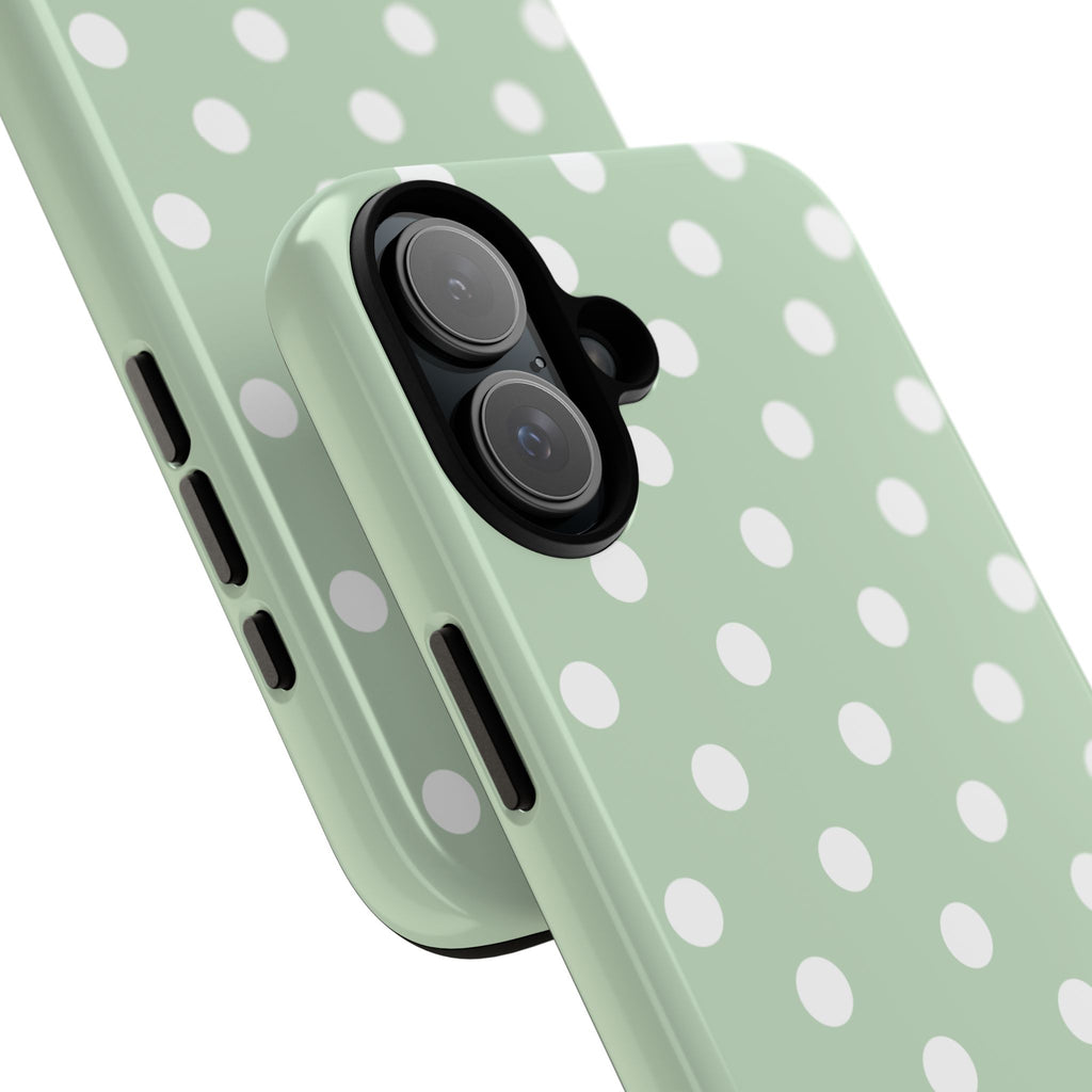 Green & White Polka Dot Customisable Case