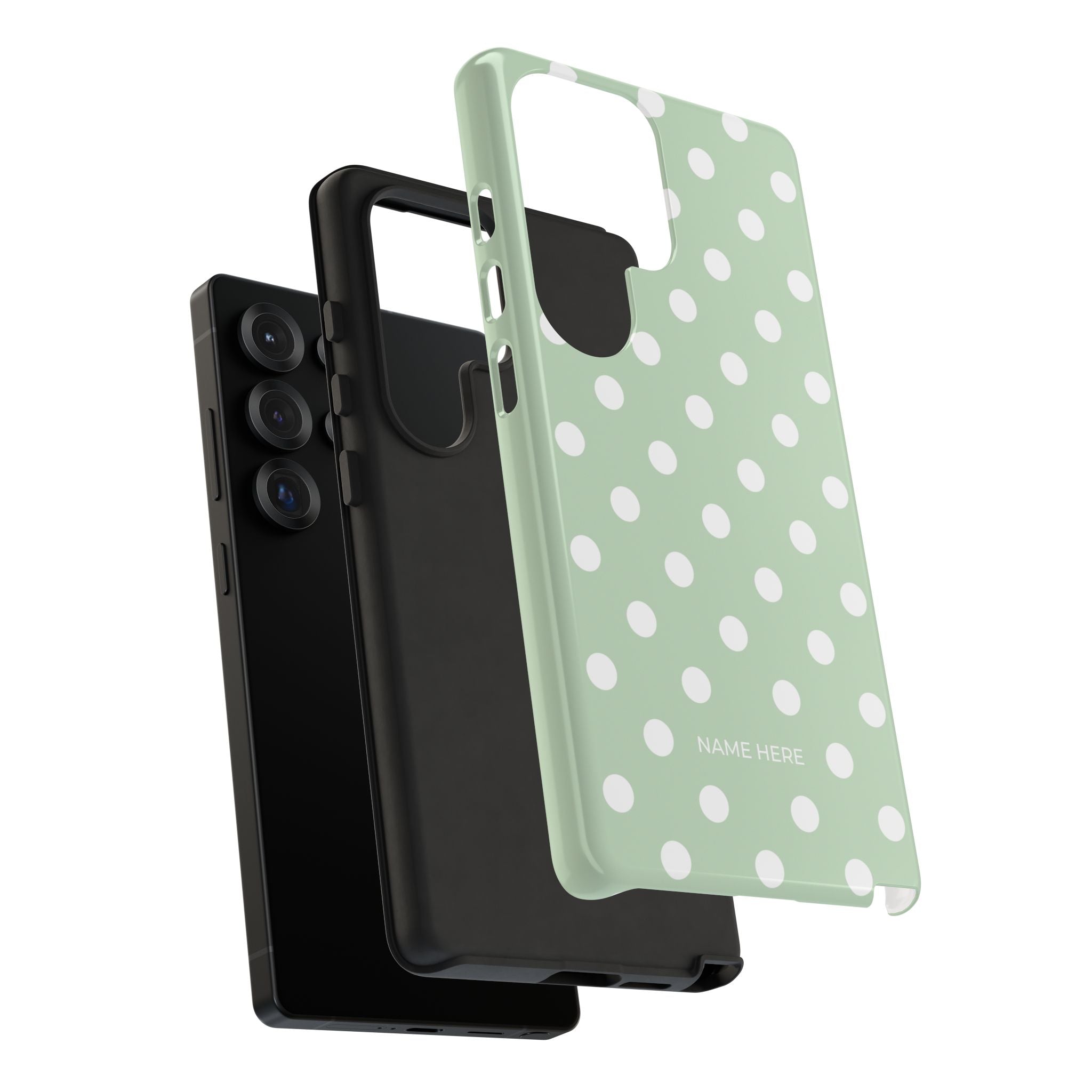 Green & White Polka Dot Customisable Case
