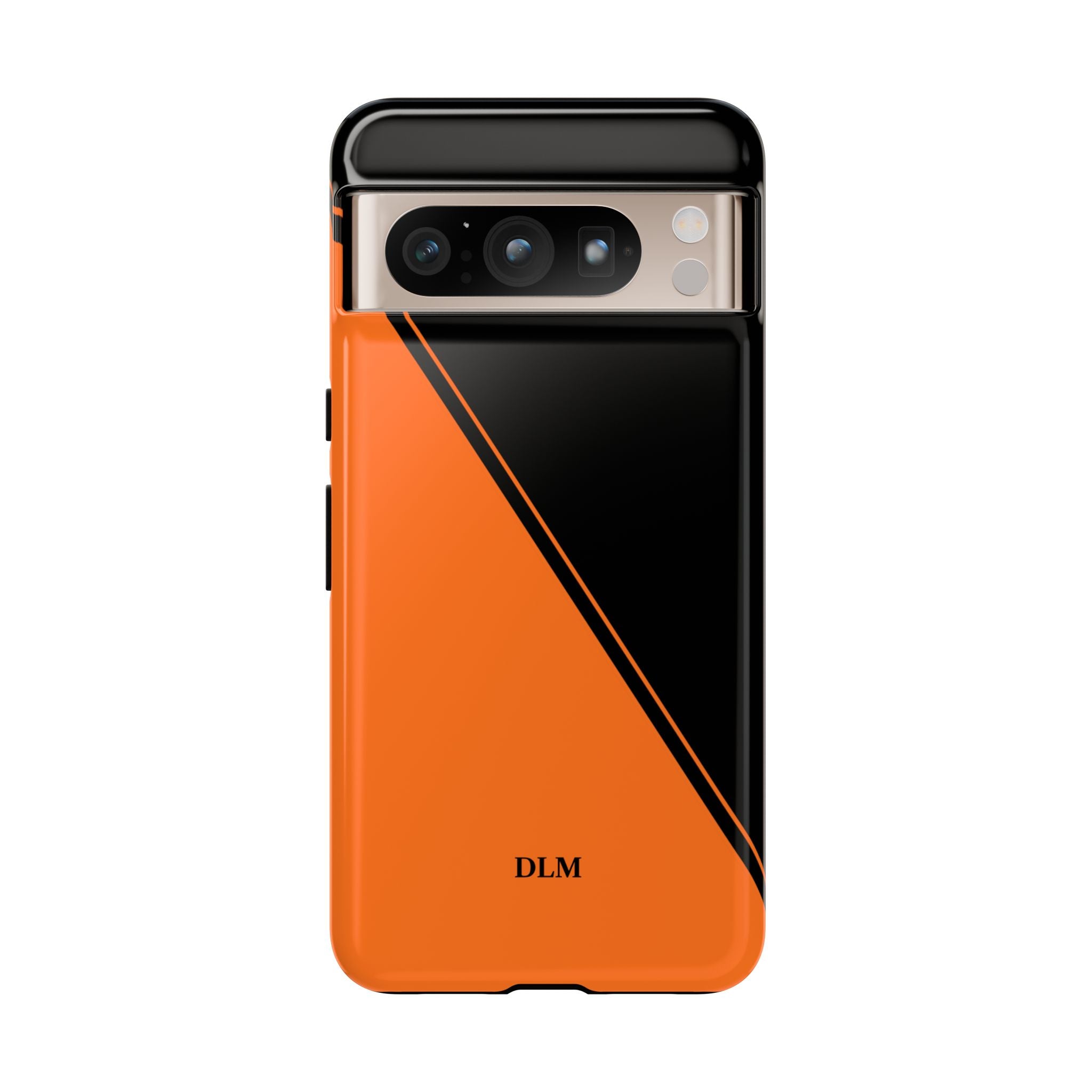 Orange/Black Two Tone Custom Initials Case
