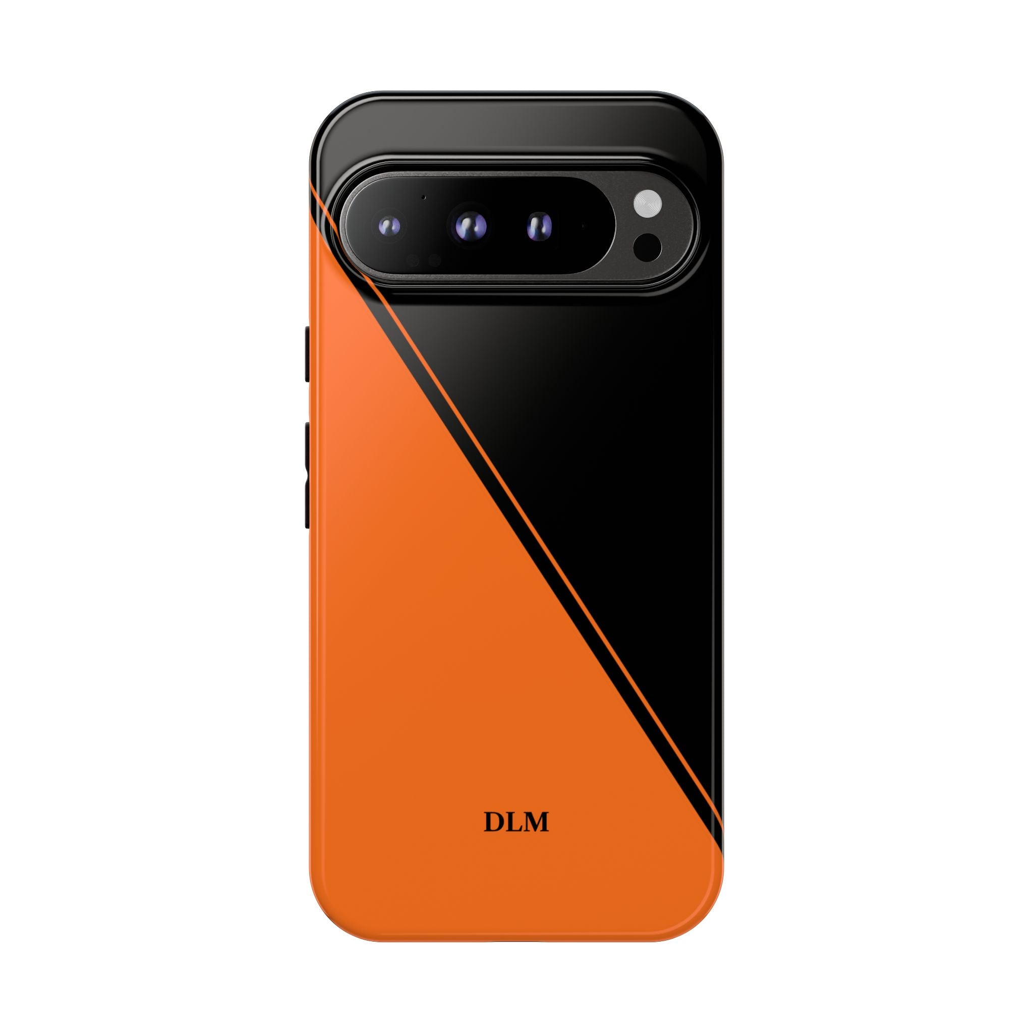 Orange/Black Two Tone Custom Initials Case