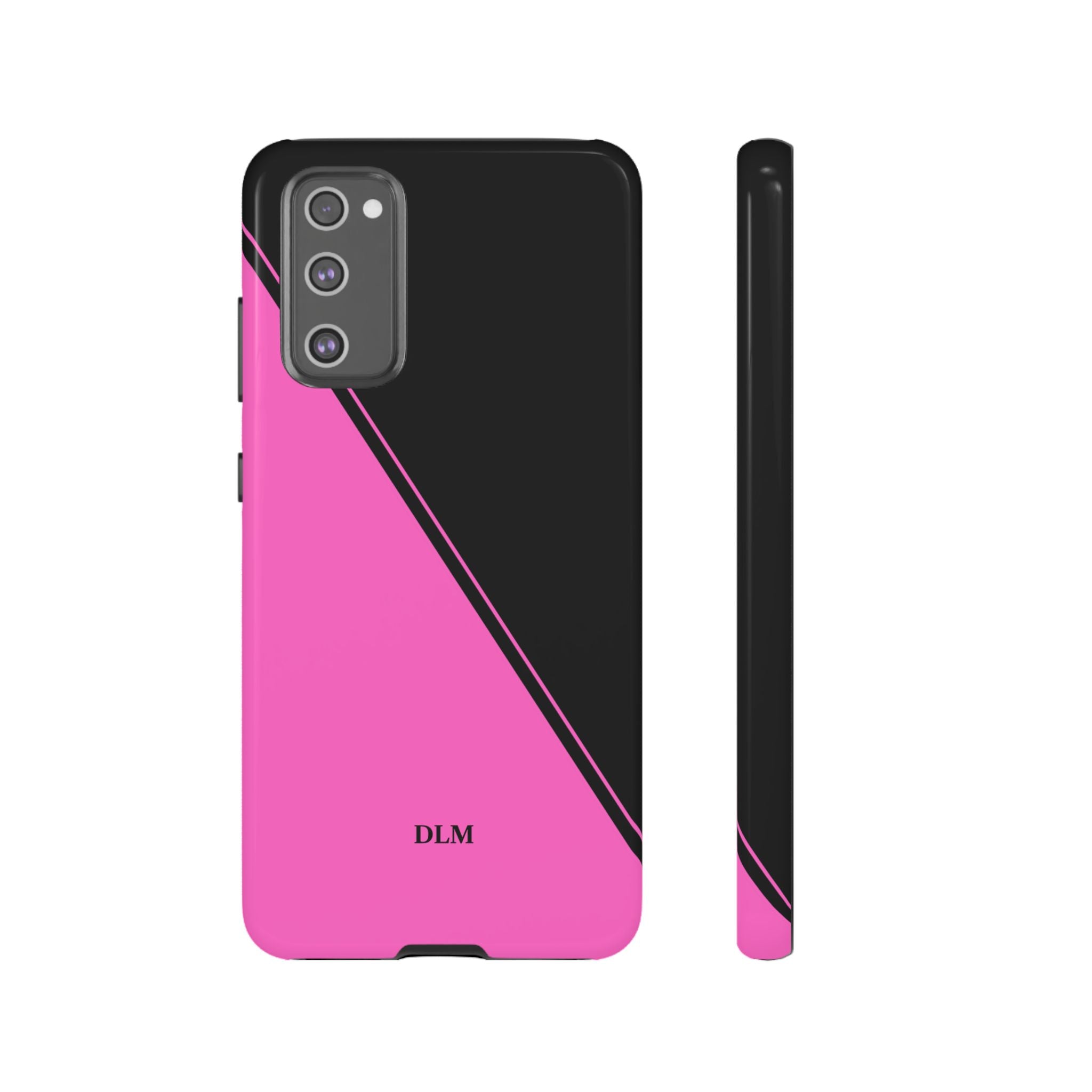 Pink/Black Two Tone Custom Initials Case