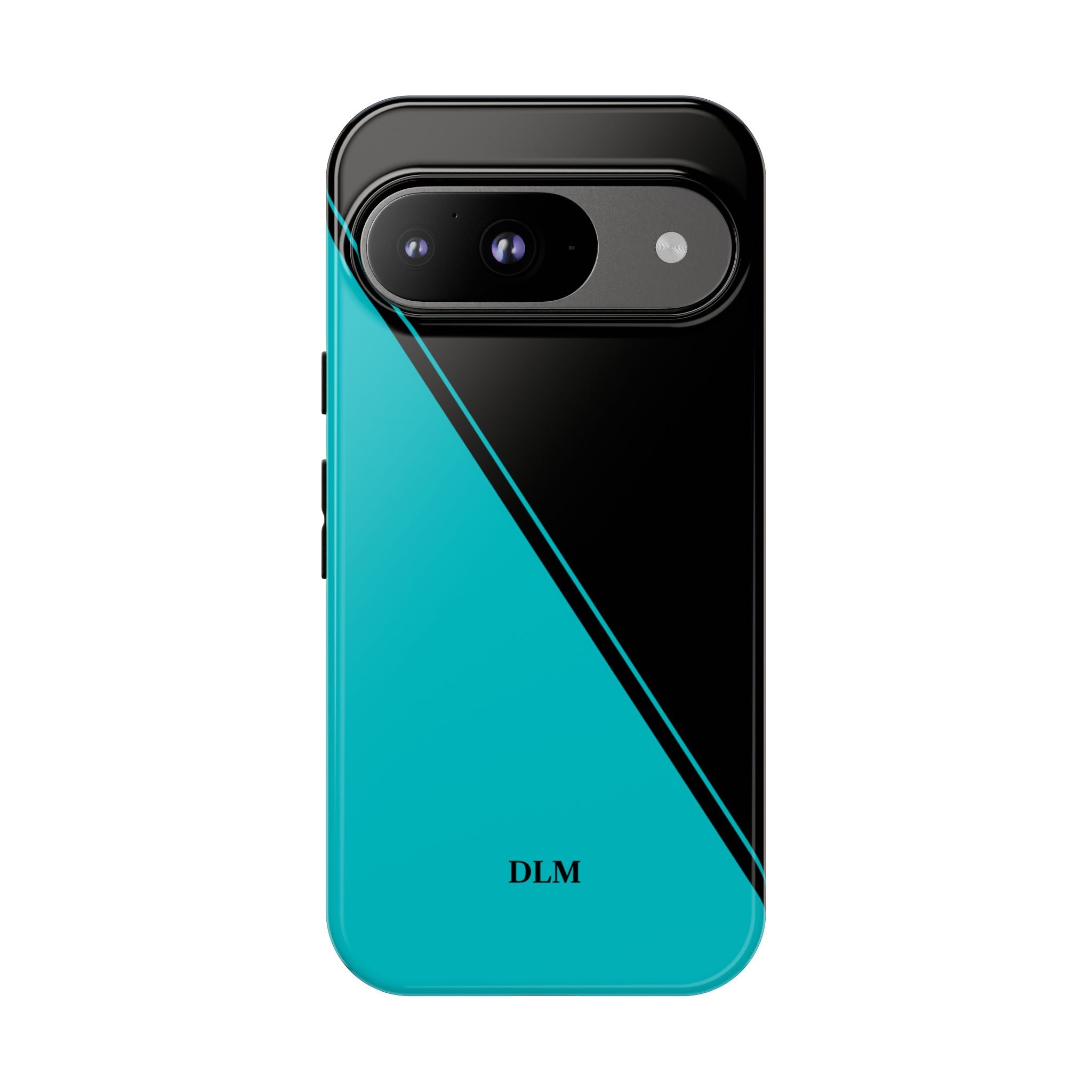 Tiffany/Black Two Tone Custom Initials Case