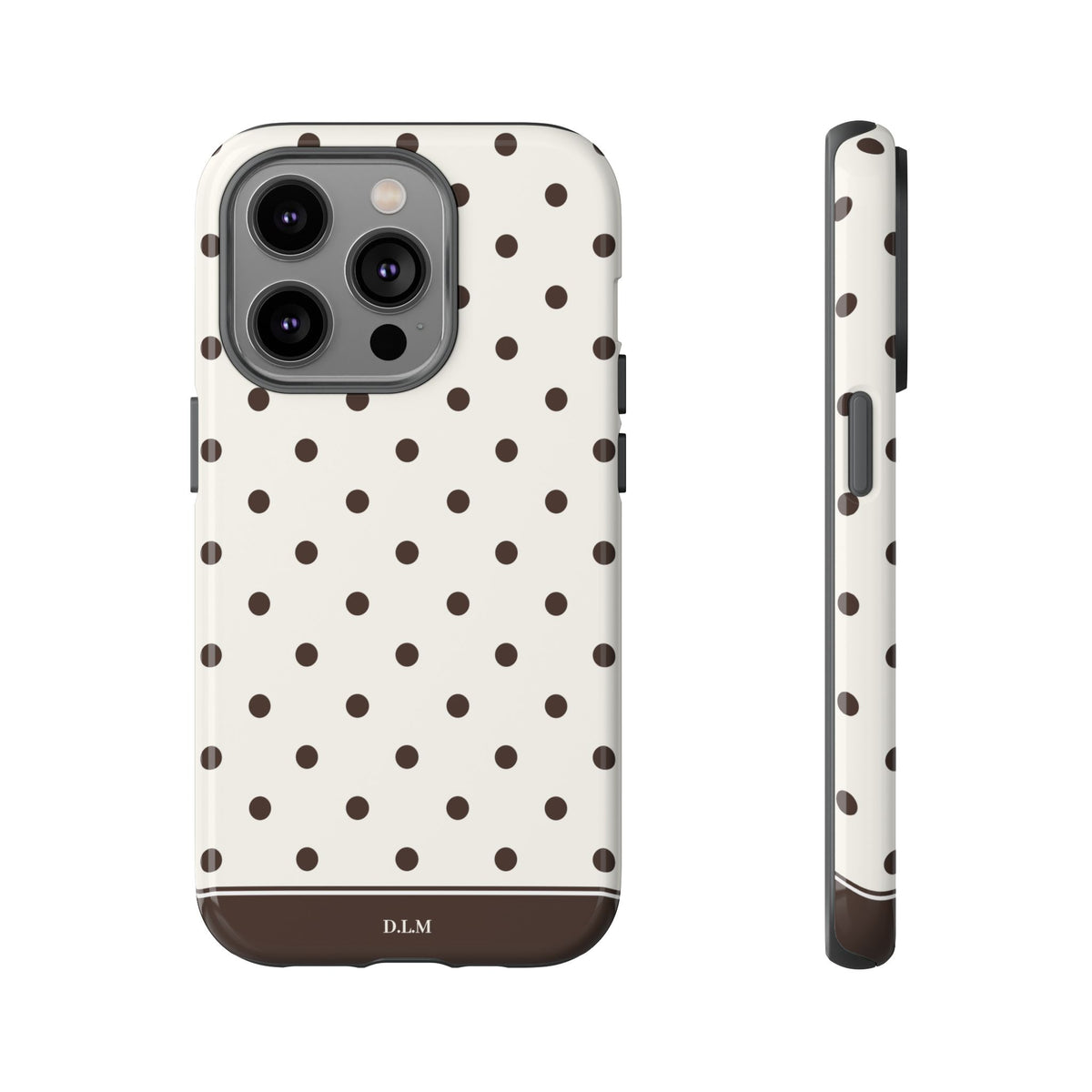 Creamy Mocha Personalised Polka Dot Case