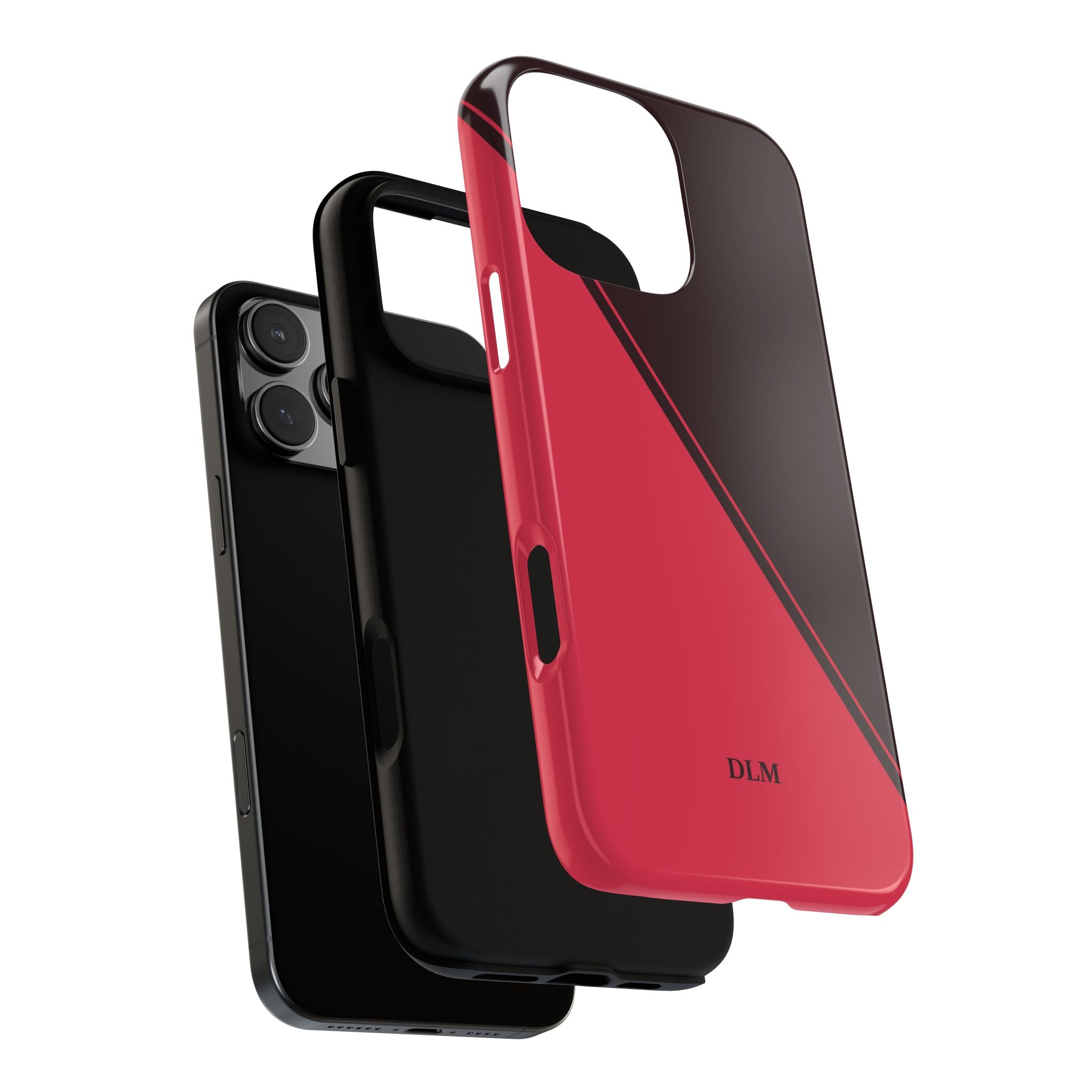 Red/Brown Two Tone Custom Initials Case