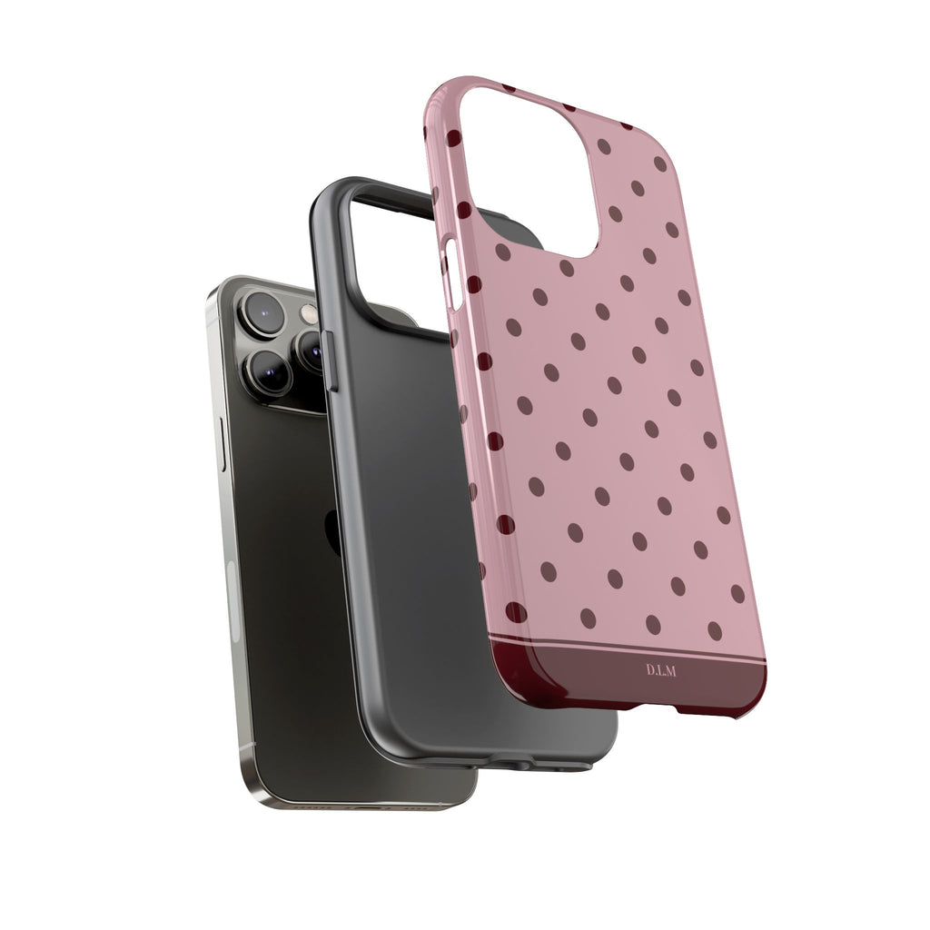 Berry Blush Personalised Polka Dot Case
