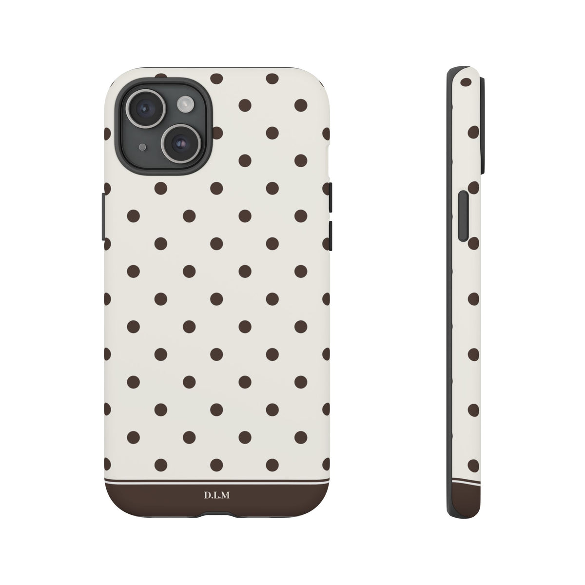 Creamy Mocha Personalised Polka Dot Case