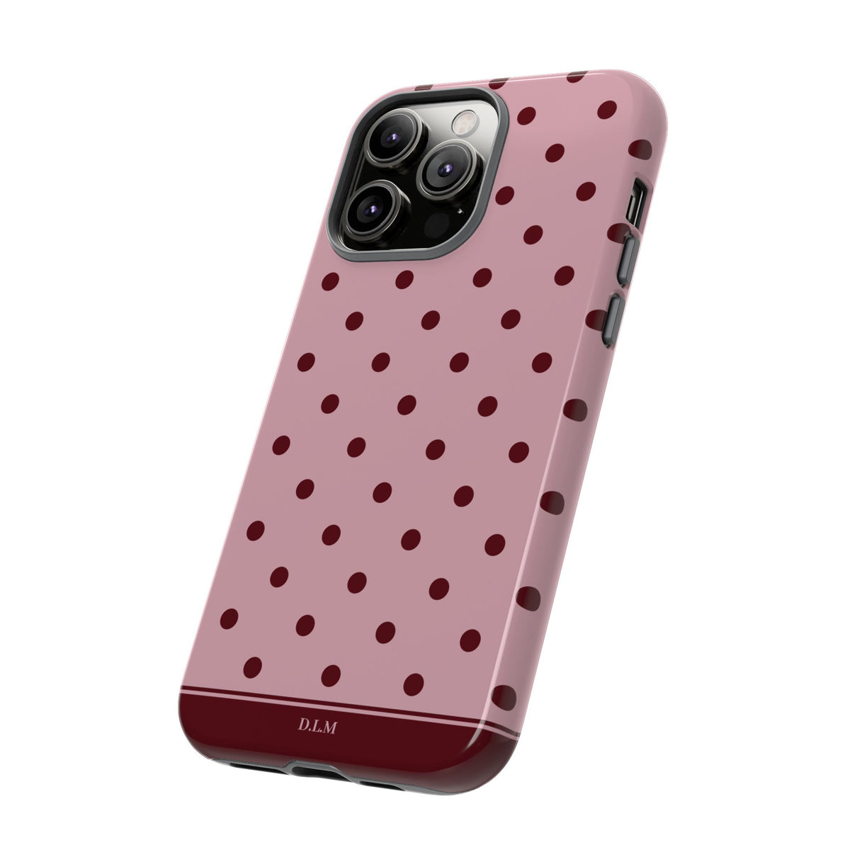 Berry Blush Personalised Polka Dot Case