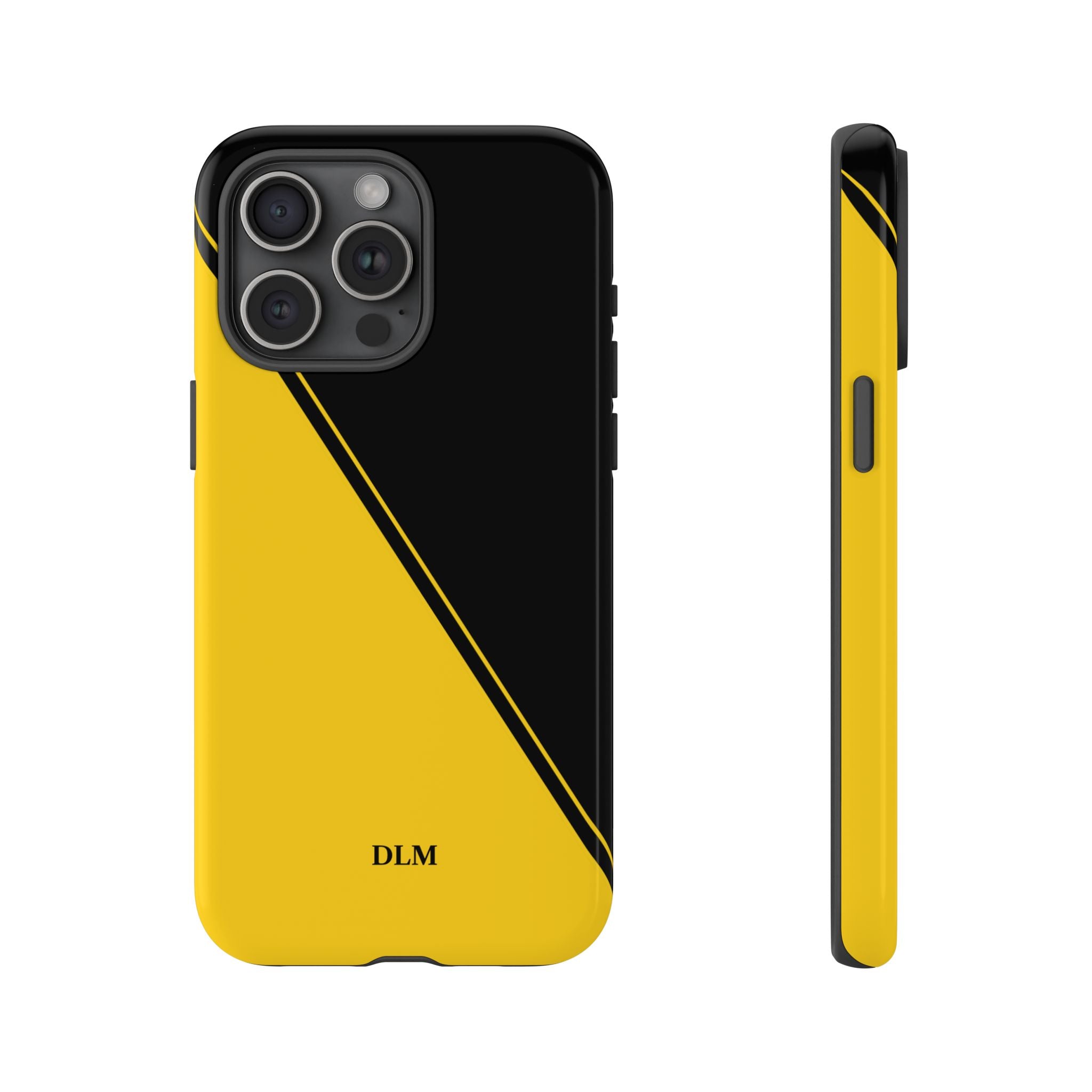 Yellow/Black Two Tone Custom Initials Case
