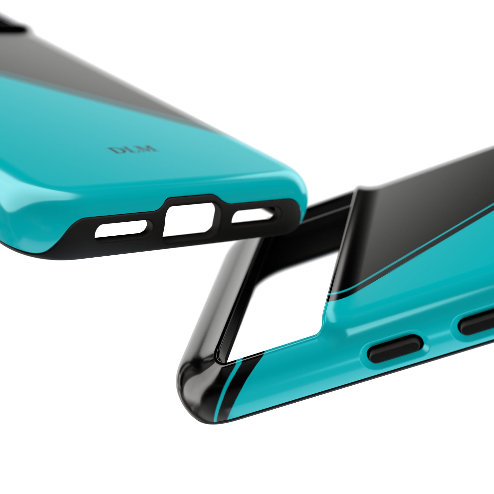 Tiffany/Black Two Tone Custom Initials Case
