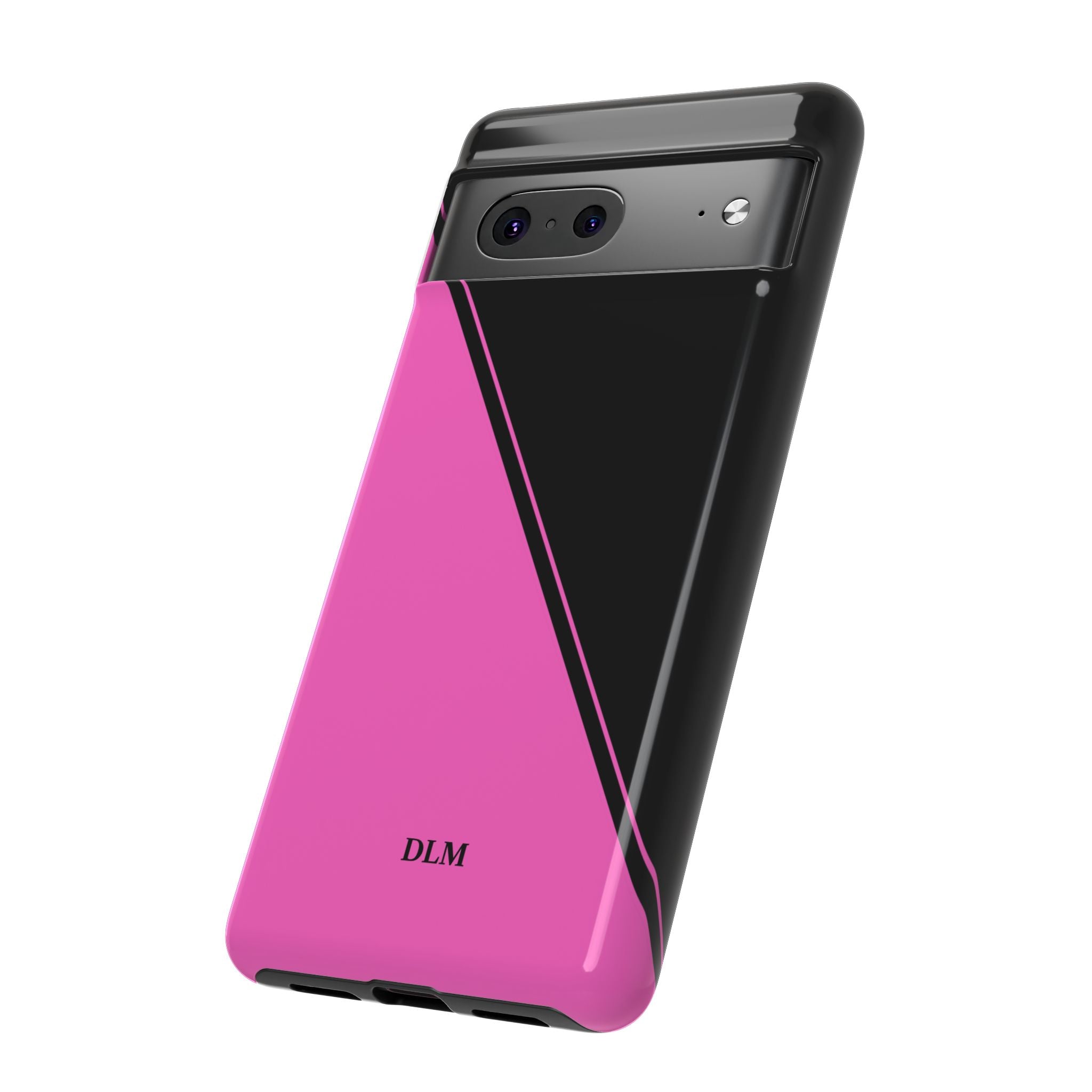 Pink/Black Two Tone Custom Initials Case