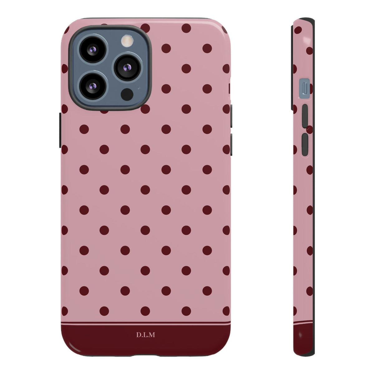 Berry Blush Personalised Polka Dot Case
