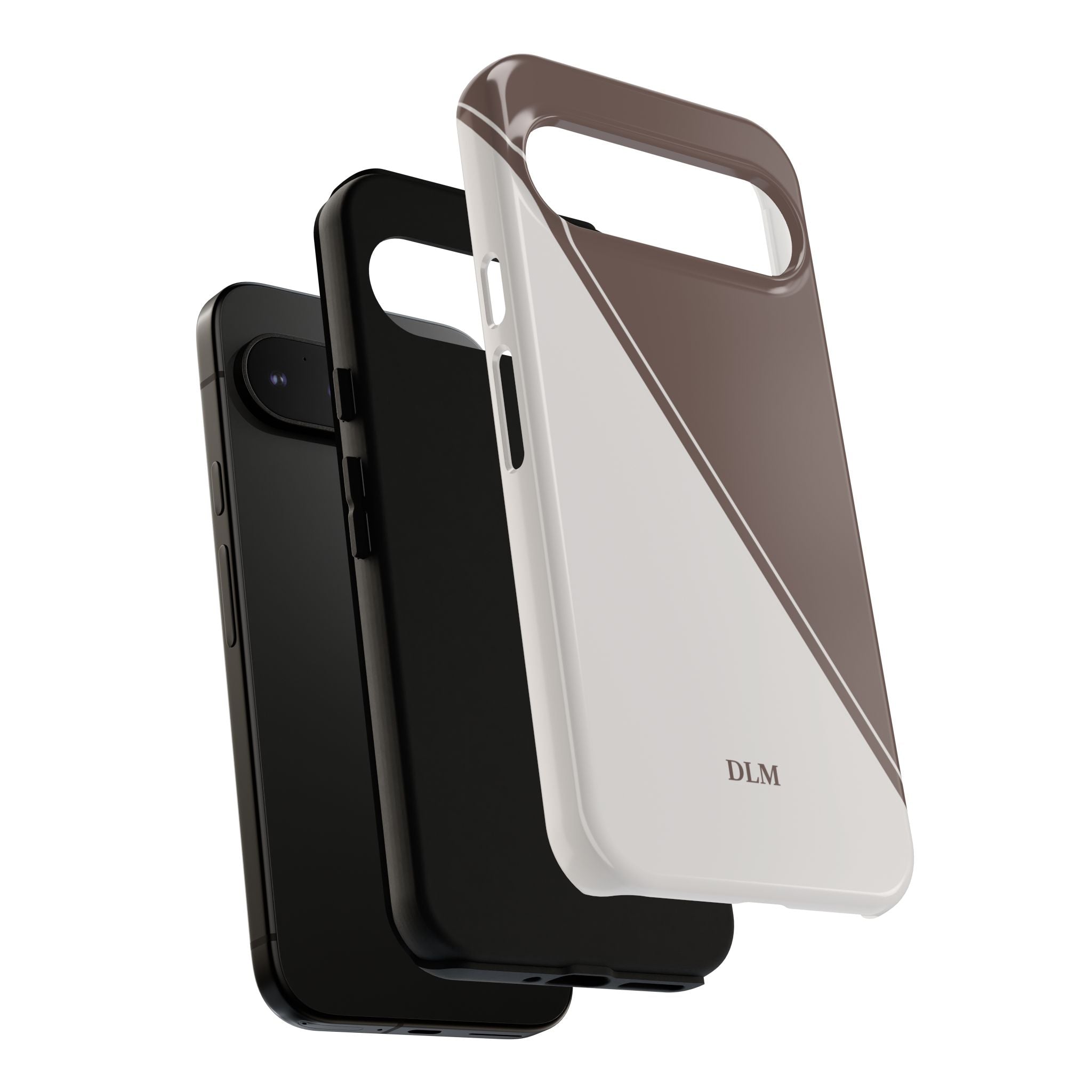 Brown/Cream Two Tone Custom Initials Case