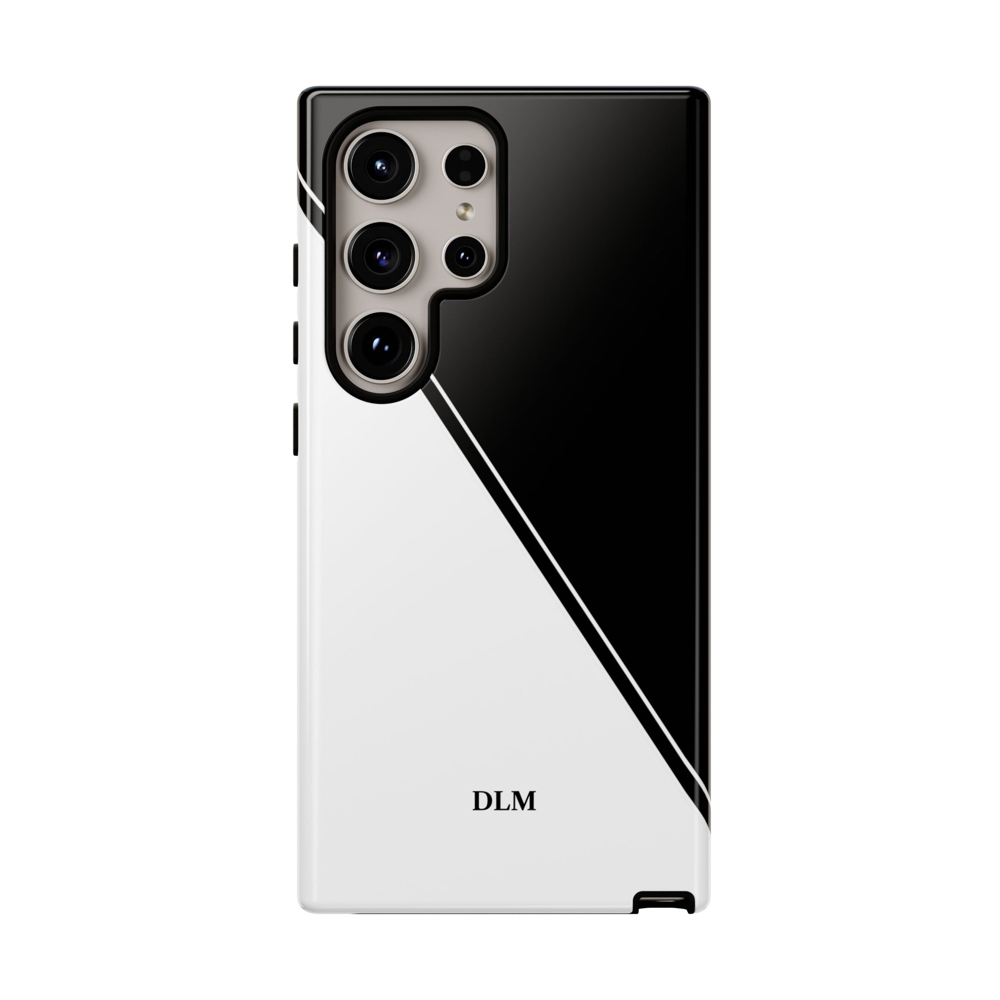 White/Black Two Tone Custom Initials Case