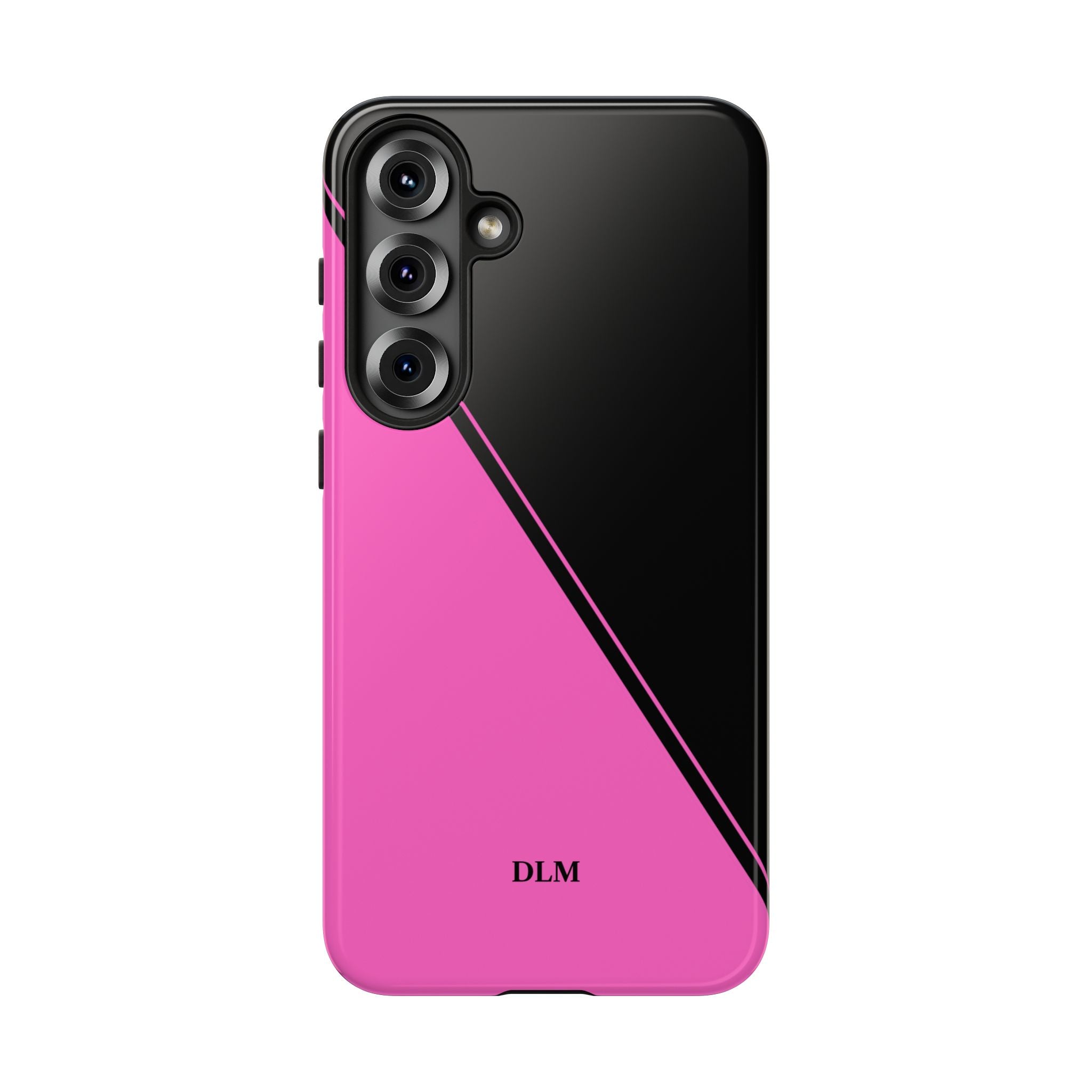 Pink/Black Two Tone Custom Initials Case