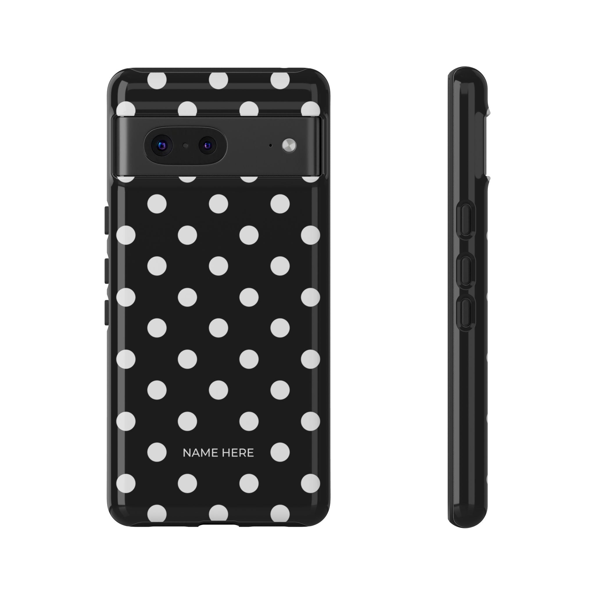 Black & White PolkaDot Customisable Case