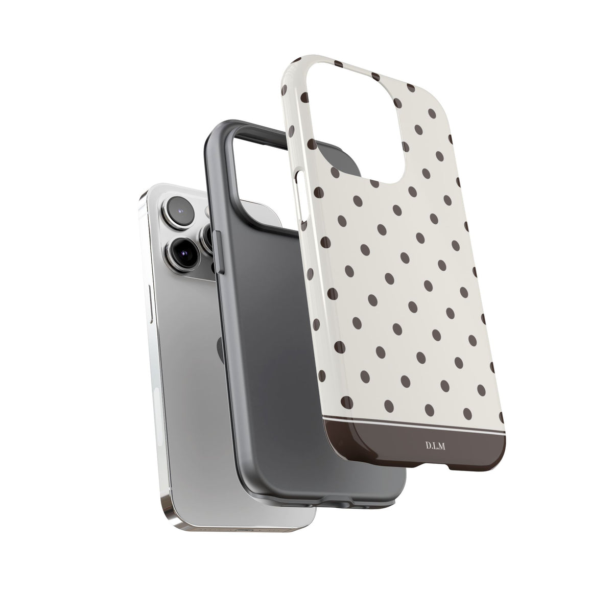 Creamy Mocha Personalised Polka Dot Case