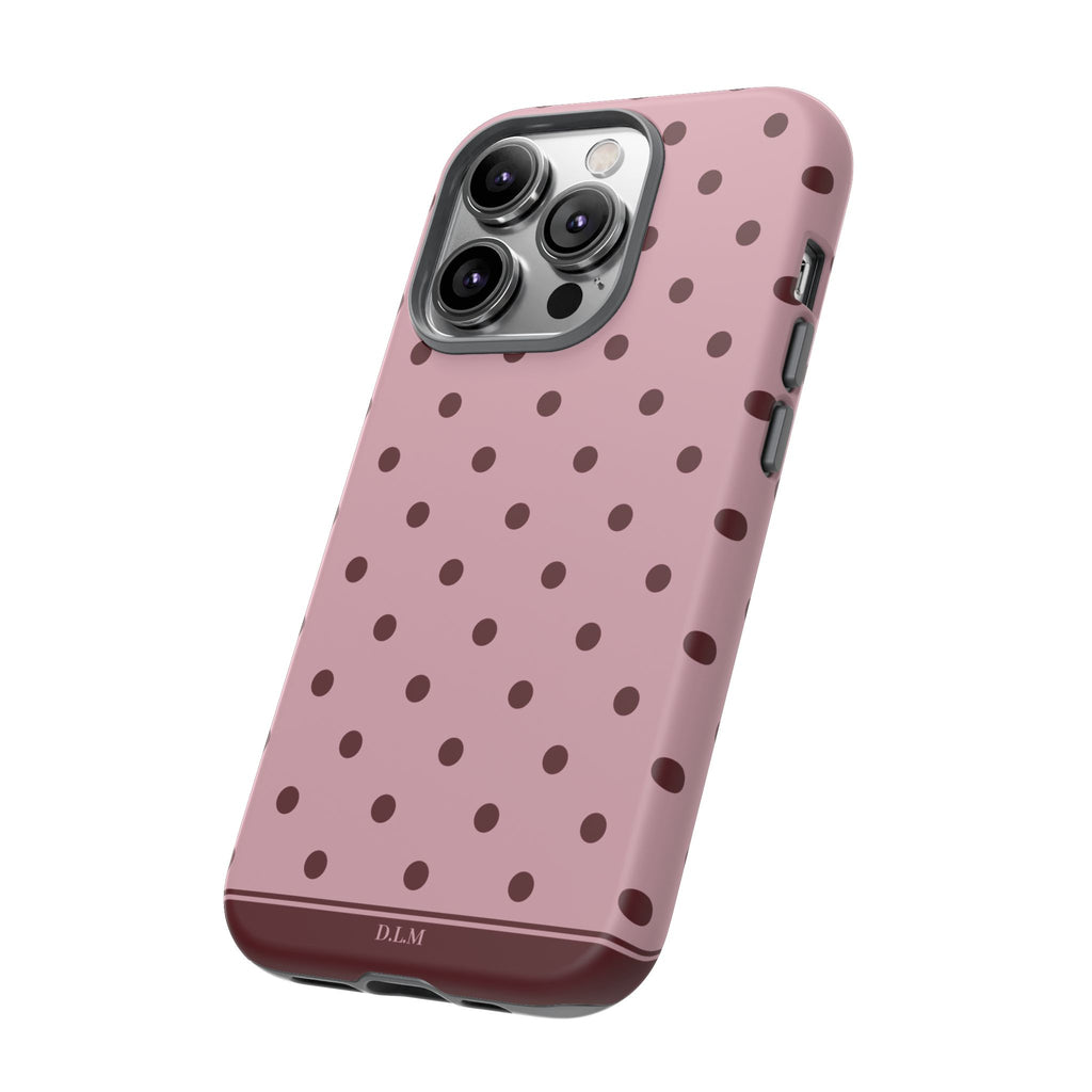 Berry Blush Personalised Polka Dot Case