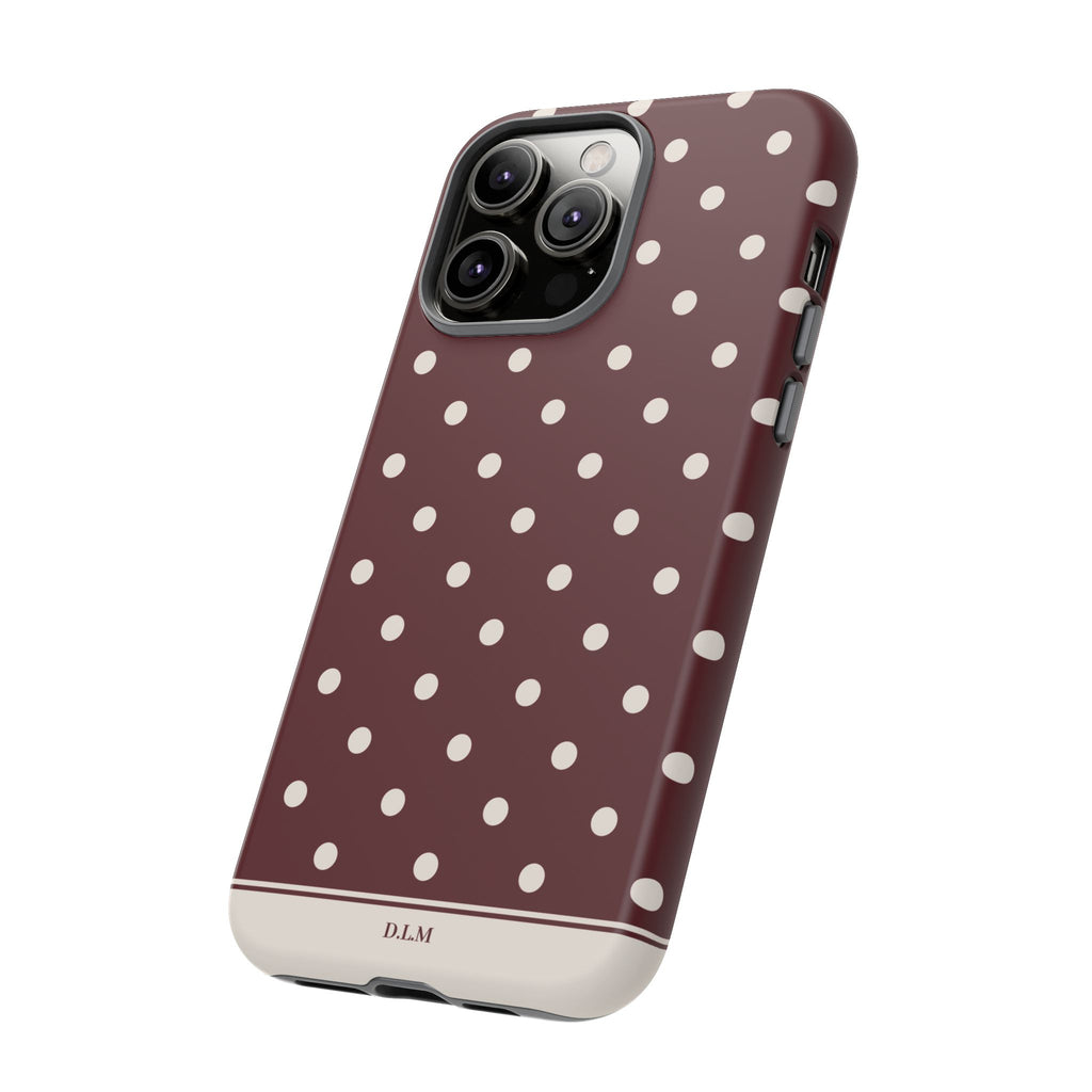 Cranberry Cream Personalised Polka Dot Case