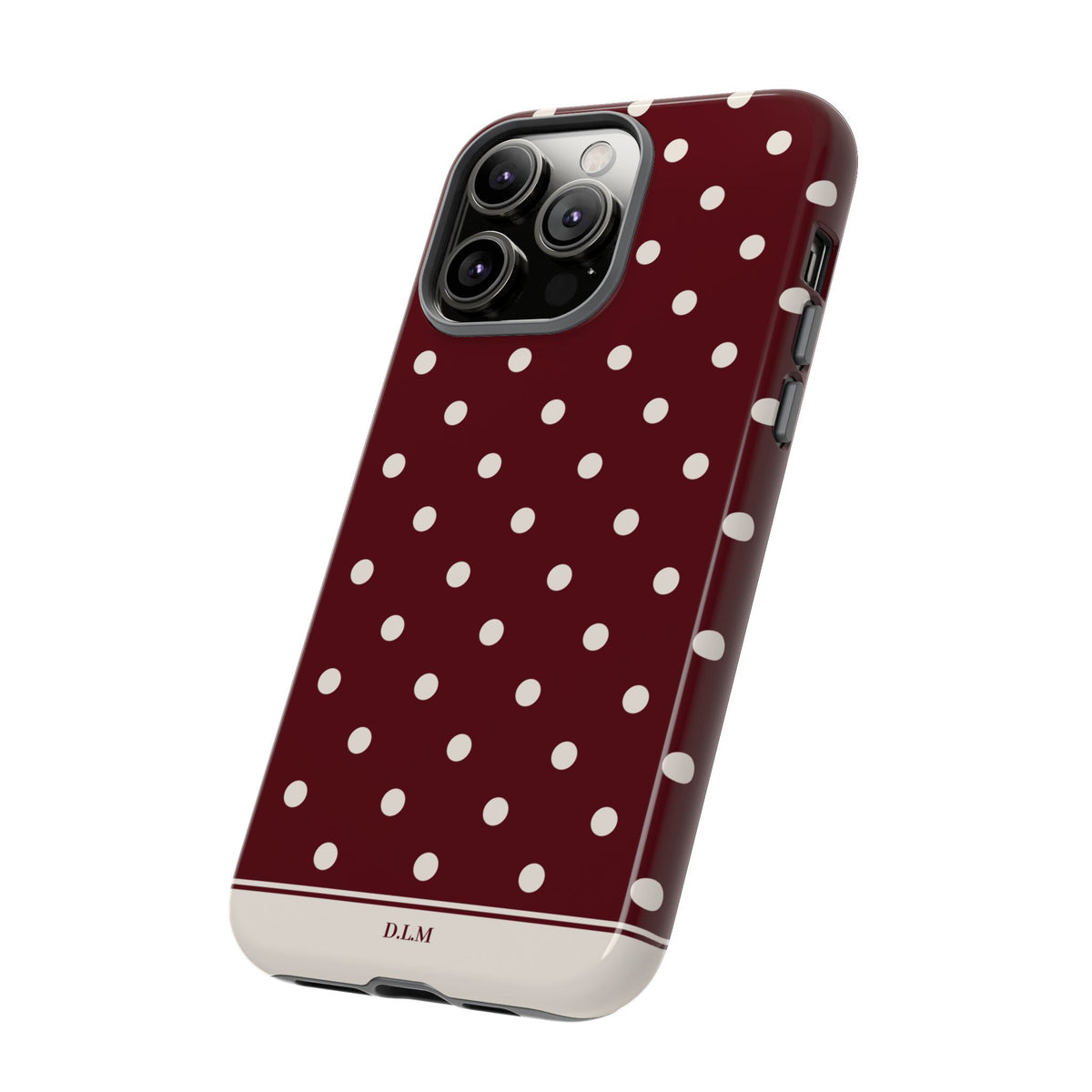Cranberry Cream Personalised Polka Dot Case