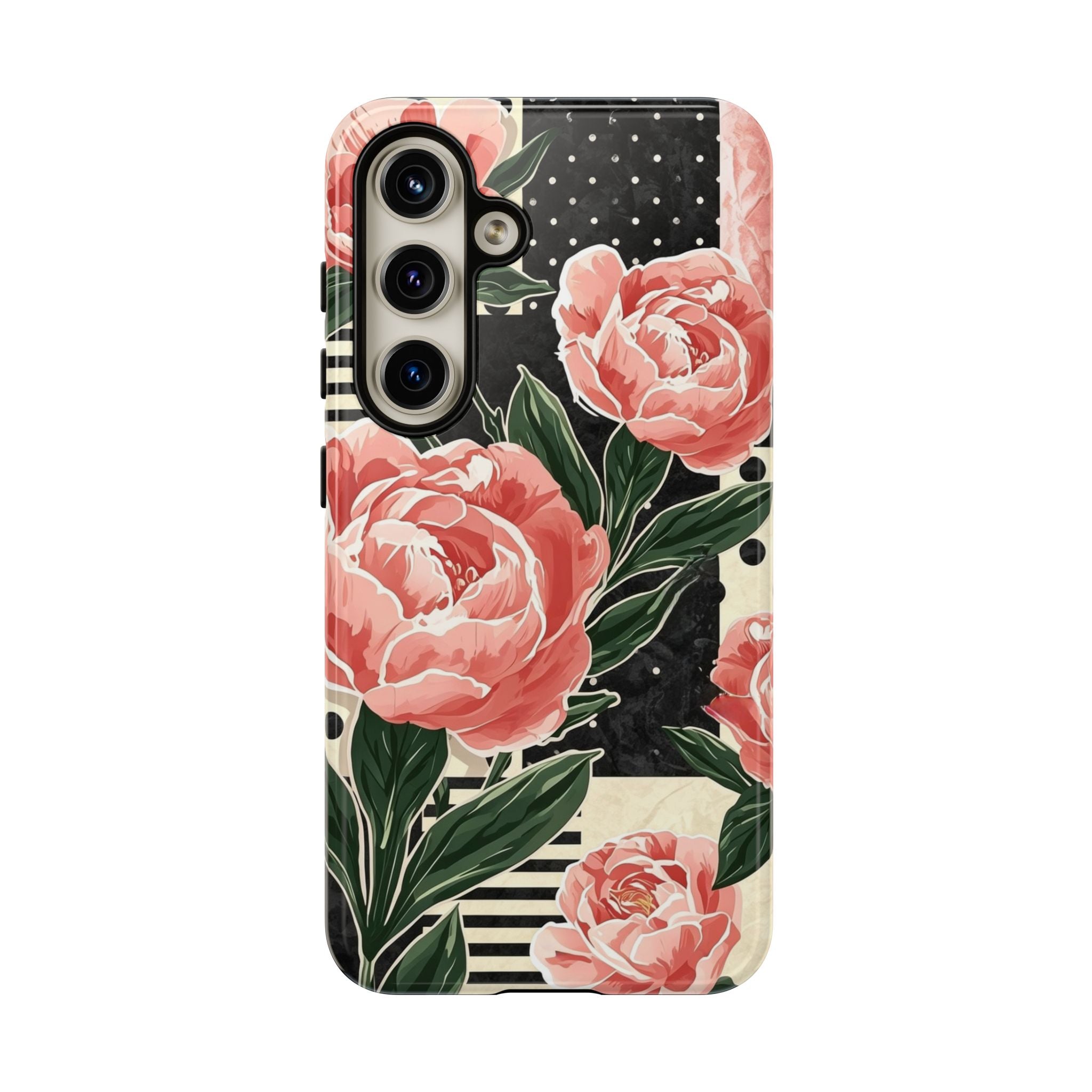 Pink Peony Stripes & Polka Dots