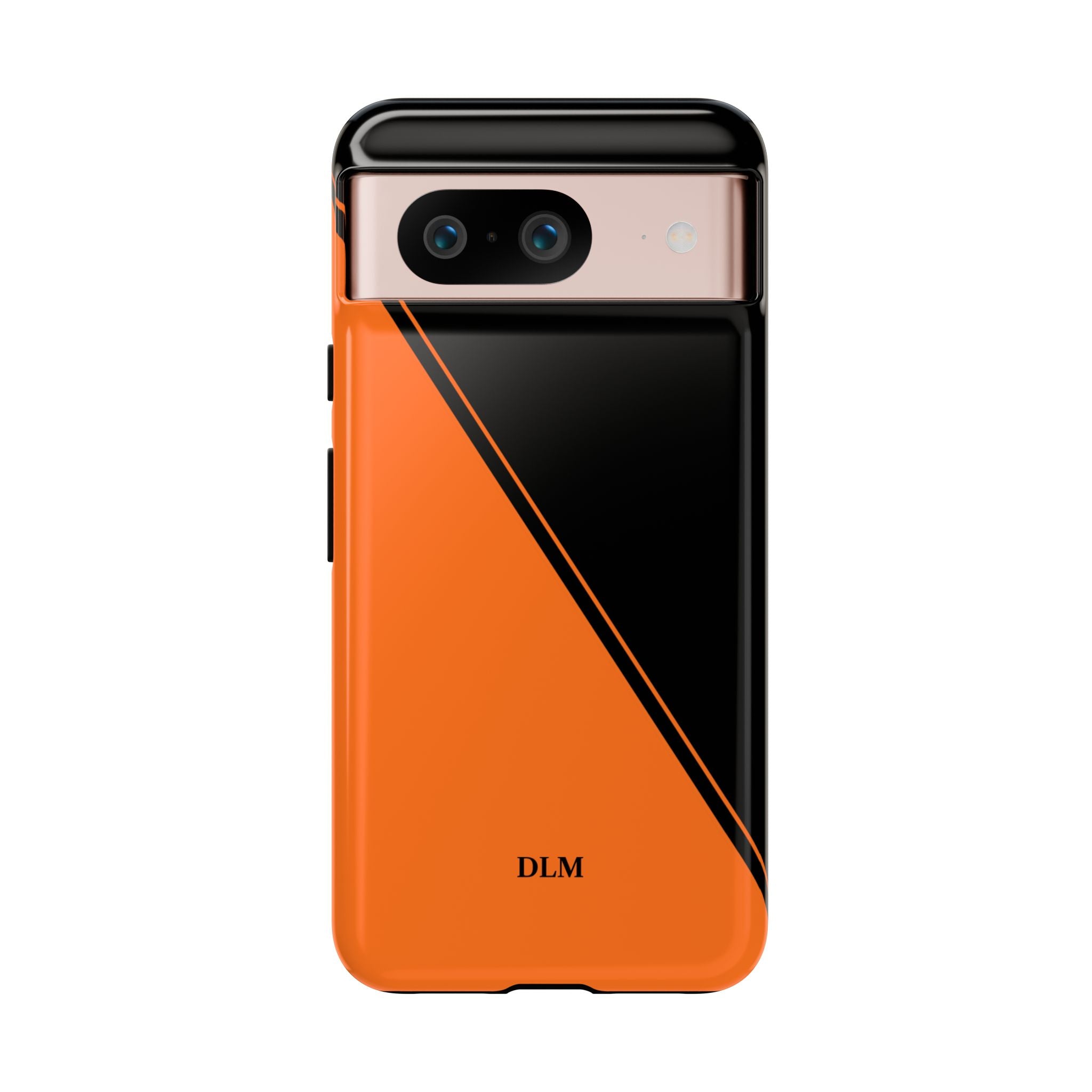 Orange/Black Two Tone Custom Initials Case