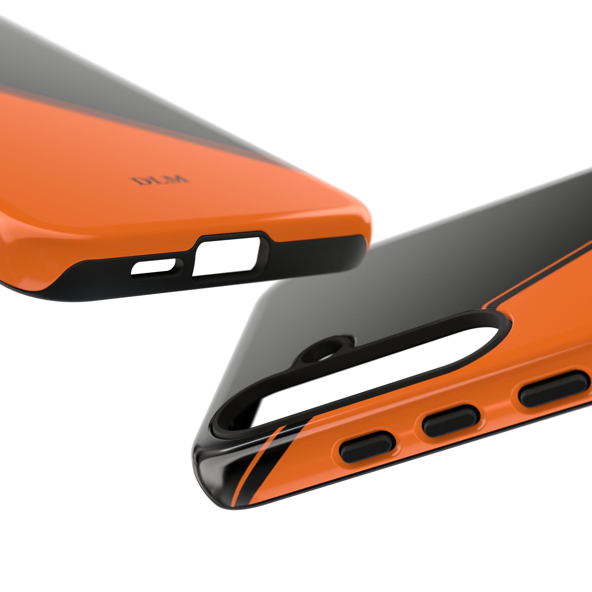 Orange/Black Two Tone Custom Initials Case