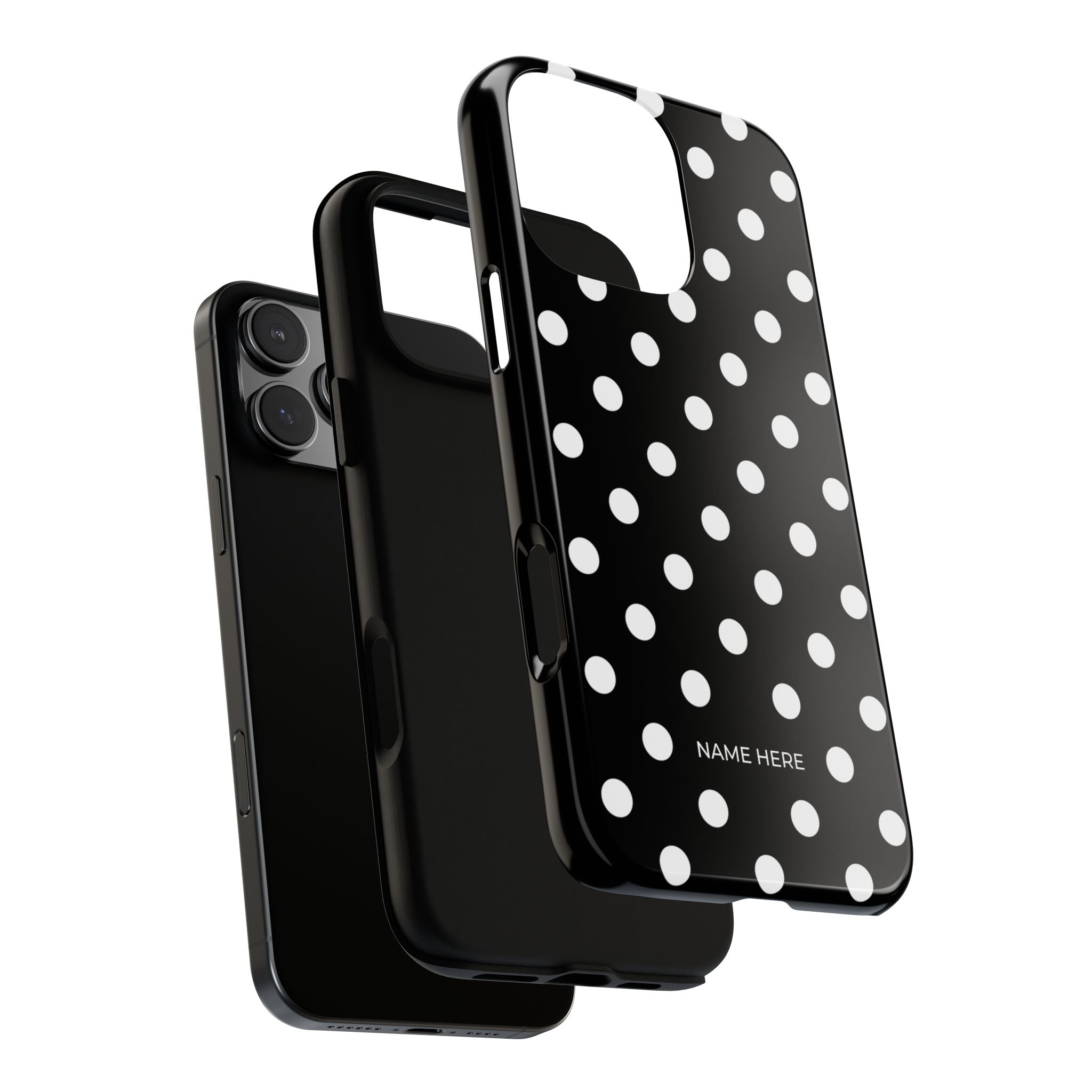 Black & White PolkaDot Customisable Case