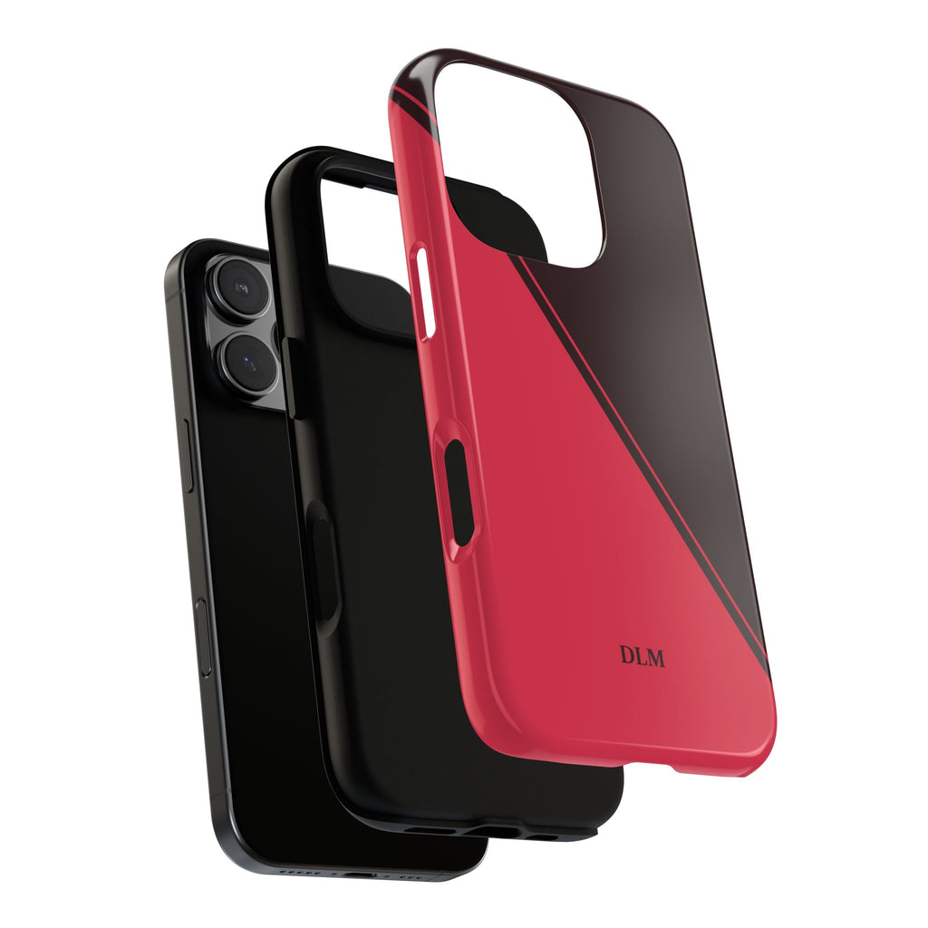 Red/Brown Two Tone Custom Initials Case